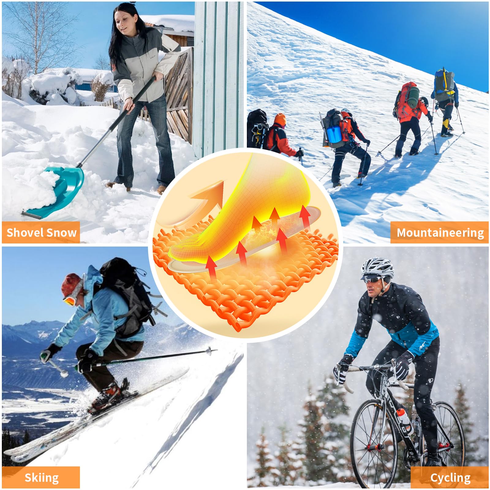 Insole Foot Warmers (10 Pairs) - Up to 9 Hours of Heat - Ultra Thin, No Clumping, All Natural - Air Activated Heated Insoles - Feet Warmers for Men & Women - L(EU41-44)