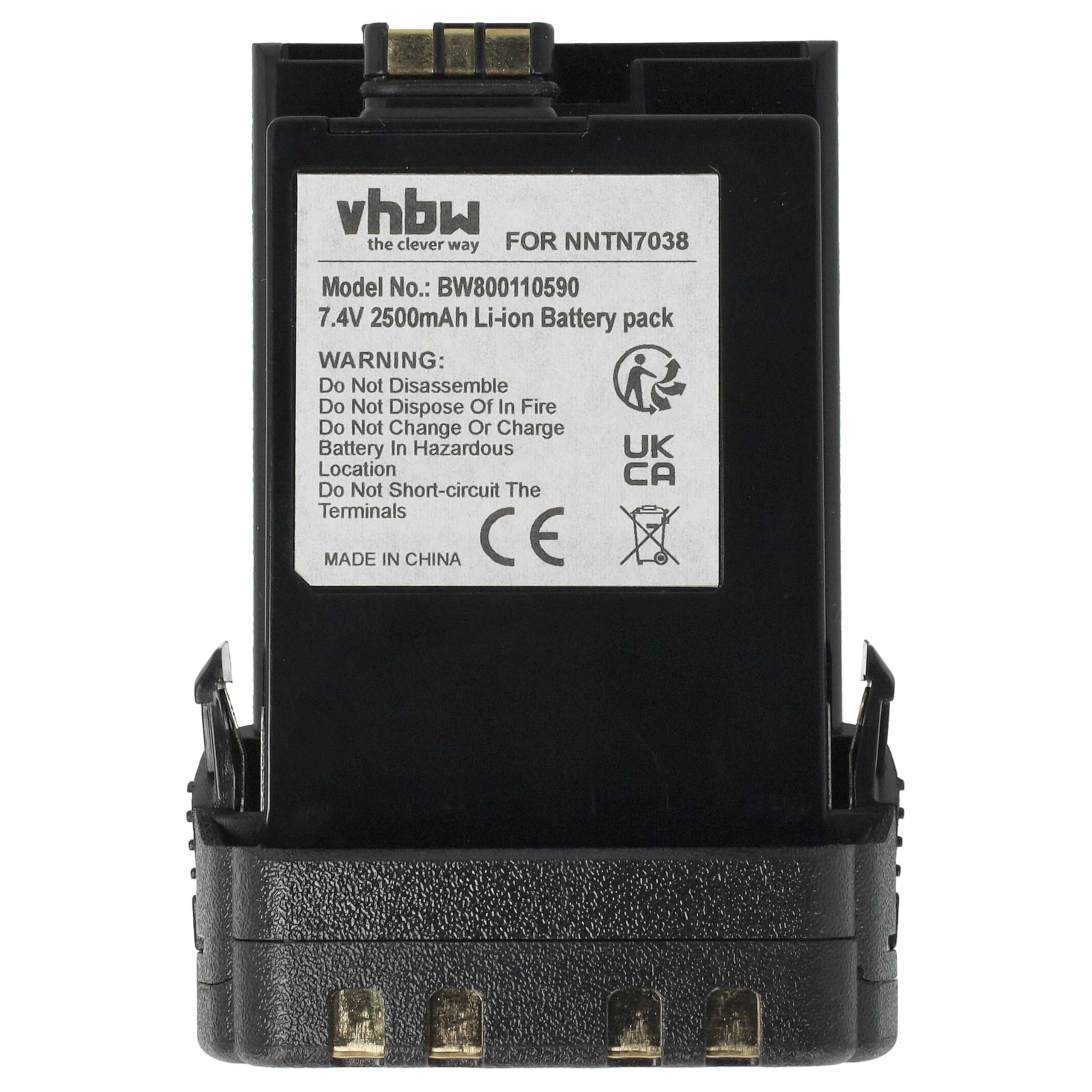 vhbw 2x batteria compatibile con Motorola APX7000XE P25, APX7000, APX8000, APX8000XE, APX7000XE radio (2500mAh, 7,4V, Li-Ion)