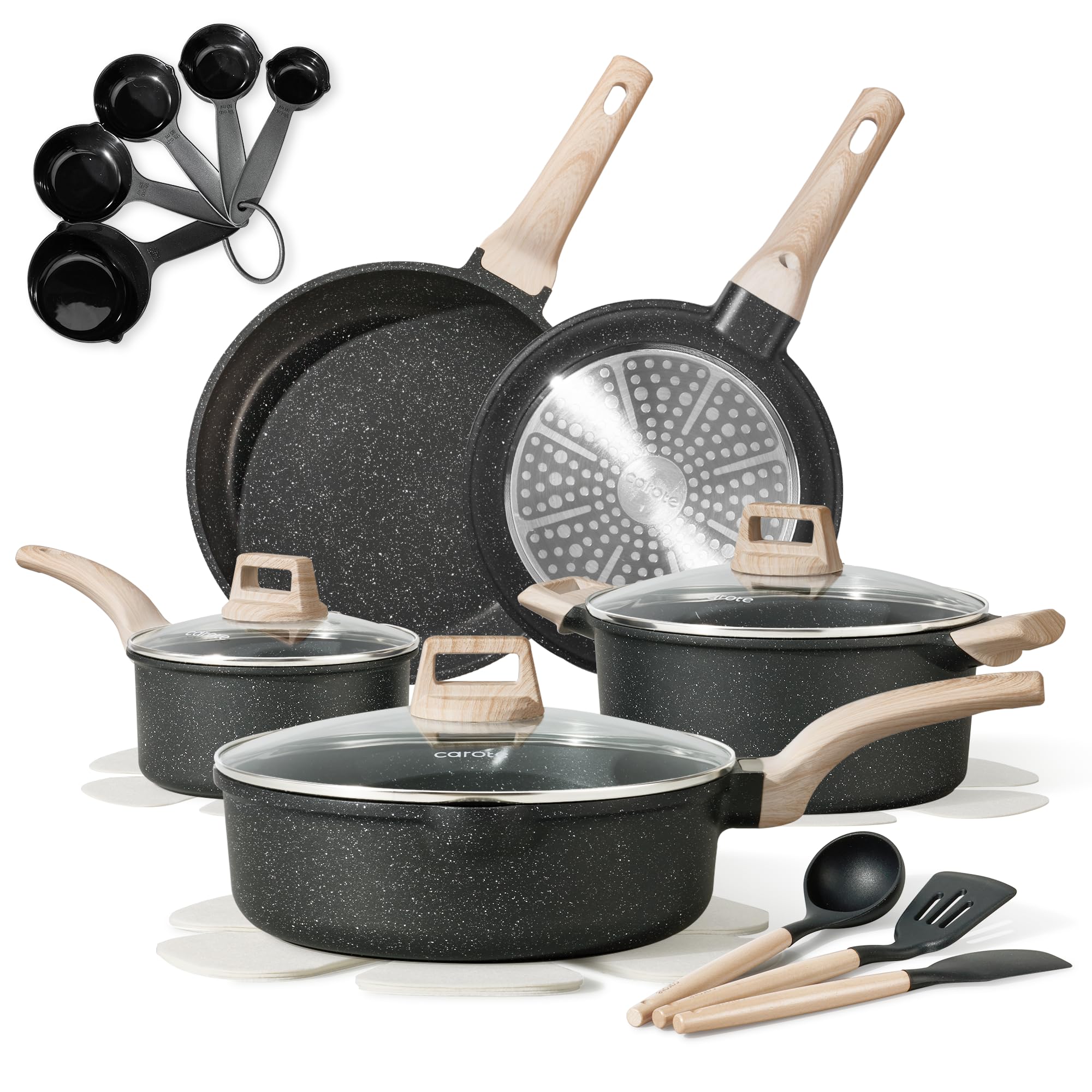 CAROTE 20-Piece Cookware Set - Nonstick & Durable -10