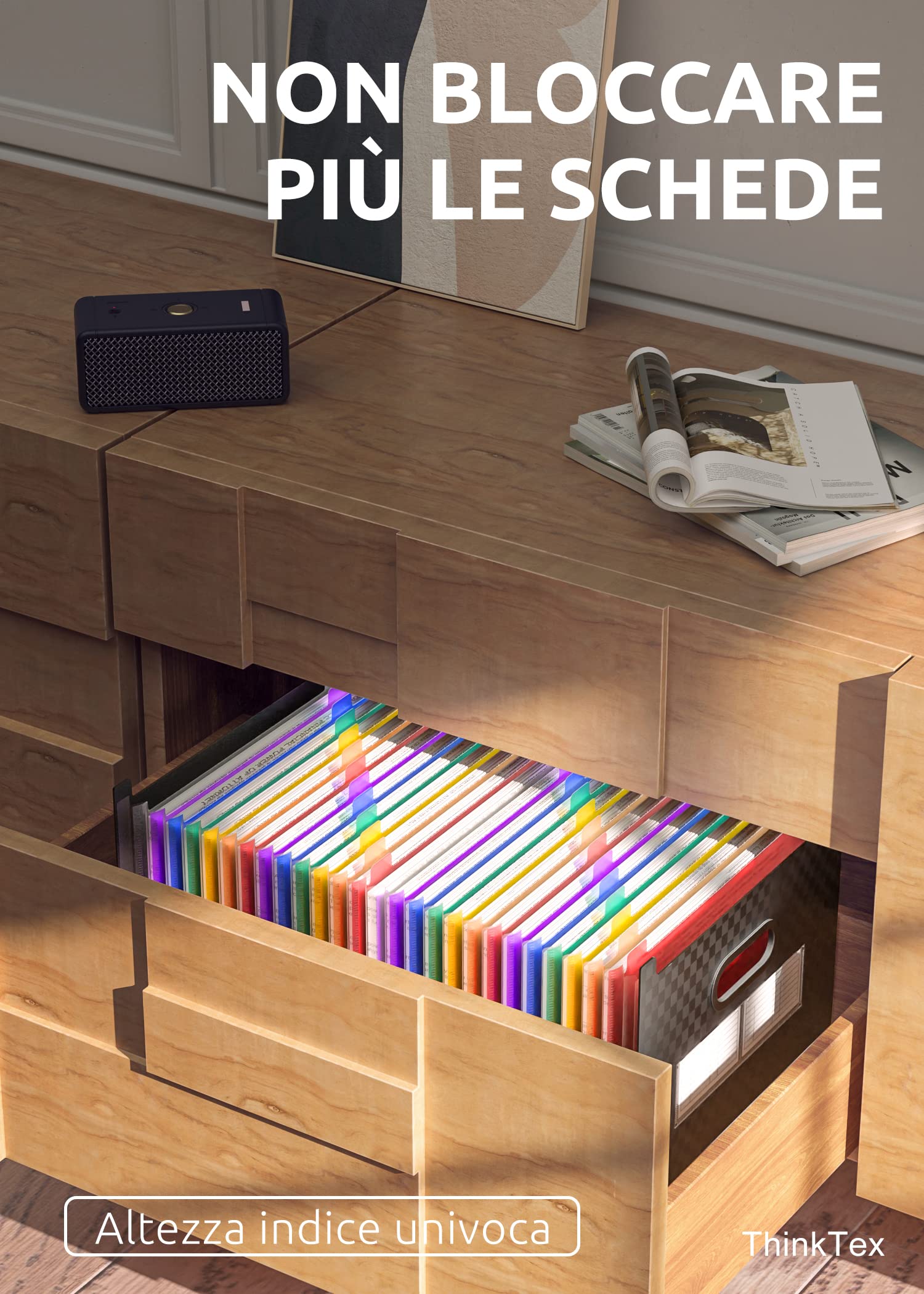ThinkTex 26 Tasche Cartella Portadocumenti, A4 Documenti Espandibile, Senza Copertura, Cartelletta a Fisarmonica di Maggiore Capacità, per Casa, Scuola e Ufficio