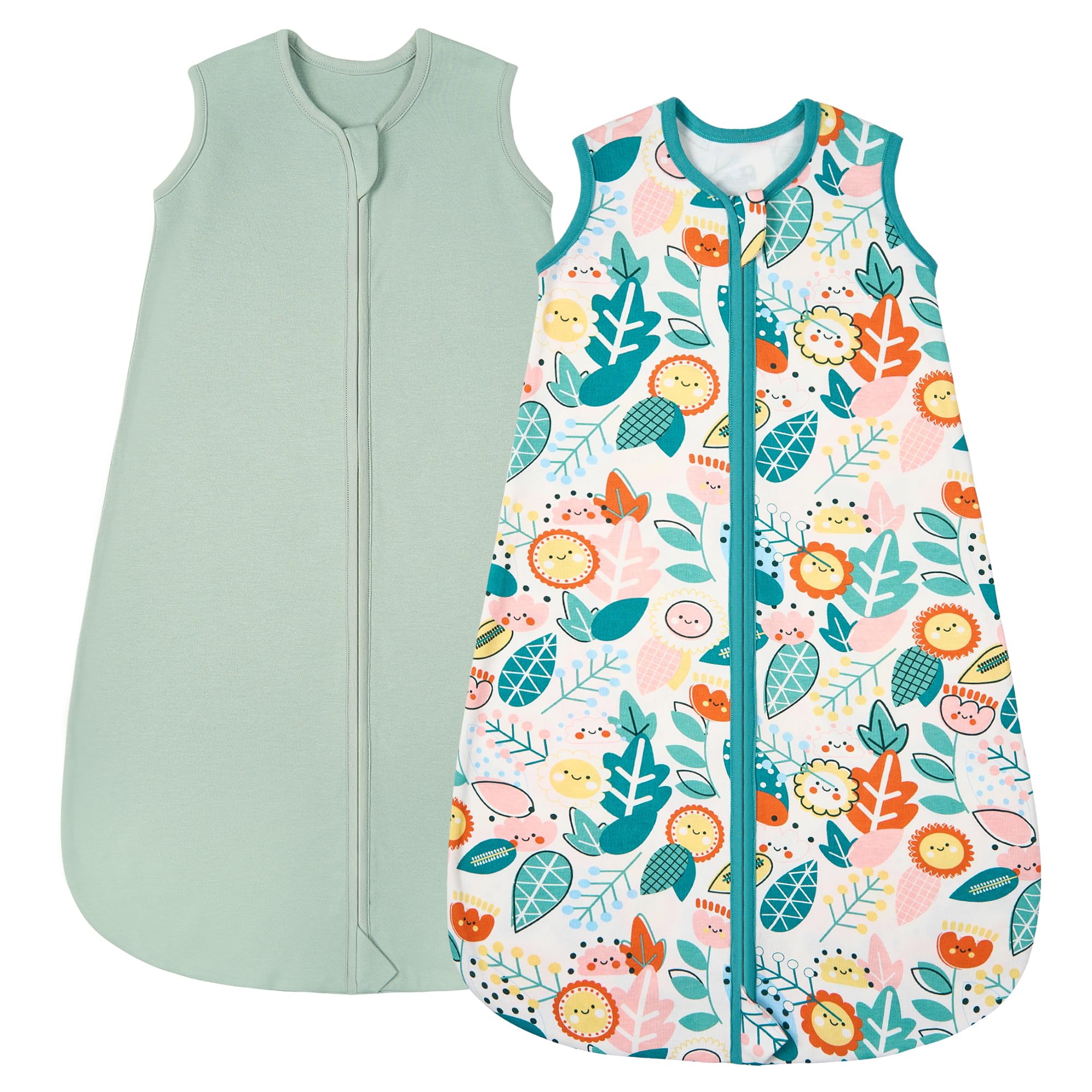ZIGJOY Baby Sleeping Bag 0.5 Tog, 100% Cotton Summer Newborn Sleeping Bag Baby 0-6 Months