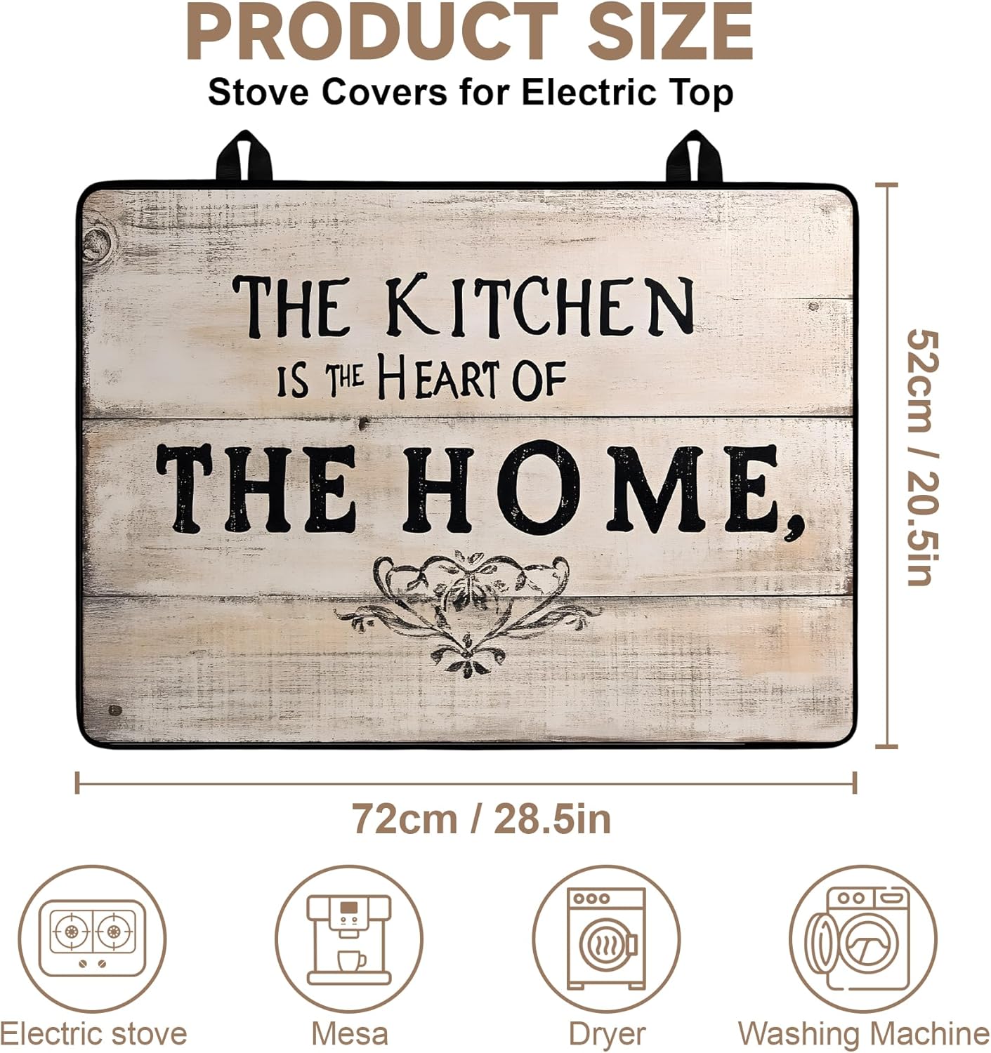 Stove Top Cover for Electric Stoves: All-in-One Heat-Resistant Protector Mat, Non-Slip Kitchen Counter Mat 28''x20''