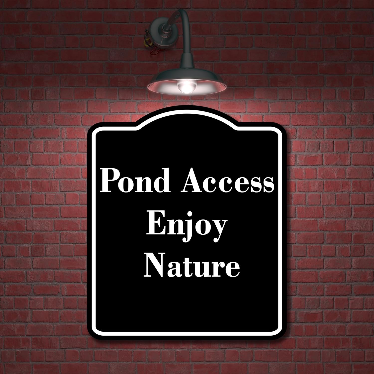 Pond Access - Enjoy Nature BLACK Aluminum Composite Sign 15''x18''
