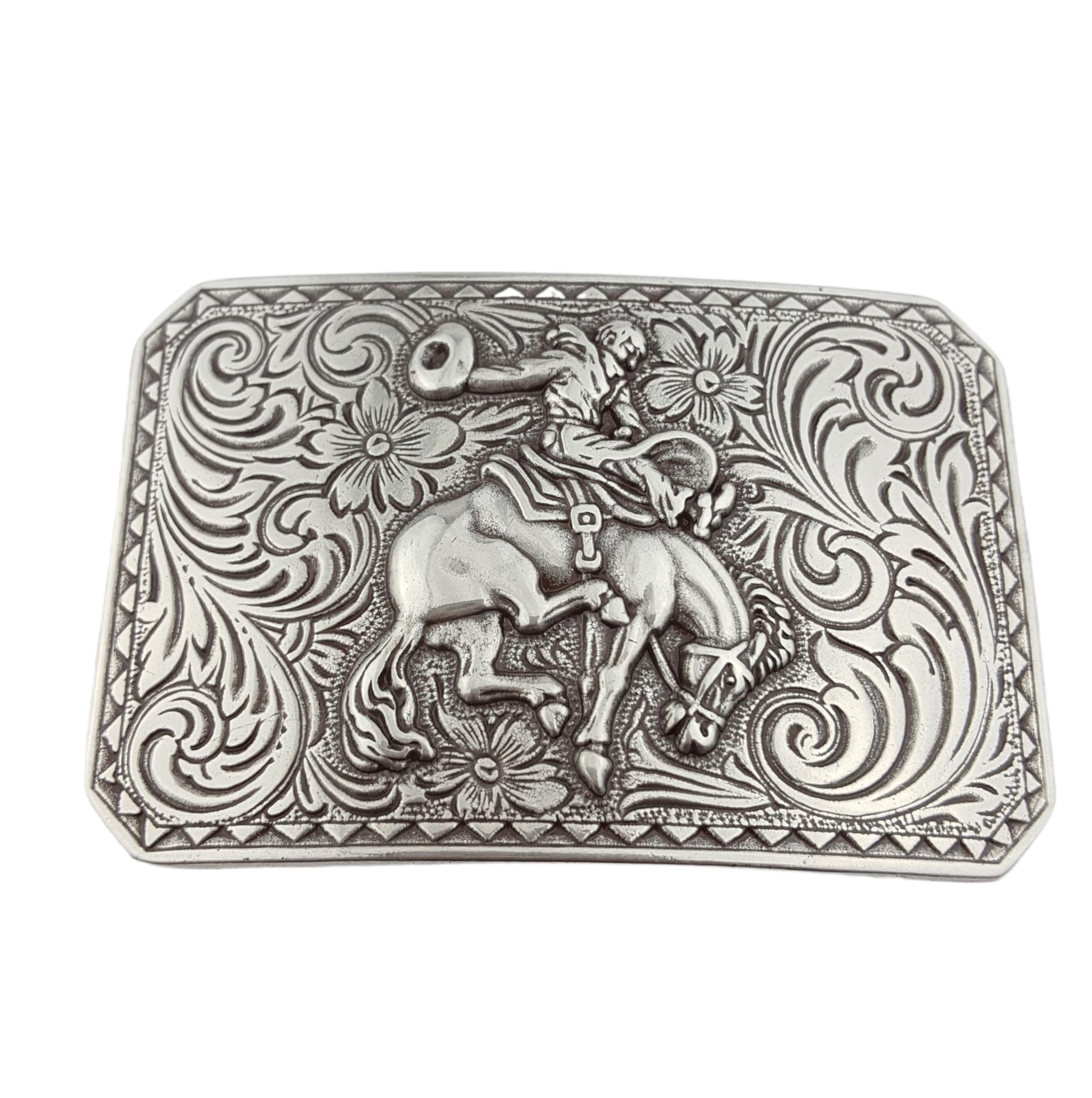 Axesoria Western Silver Rodeo Belt Buckle