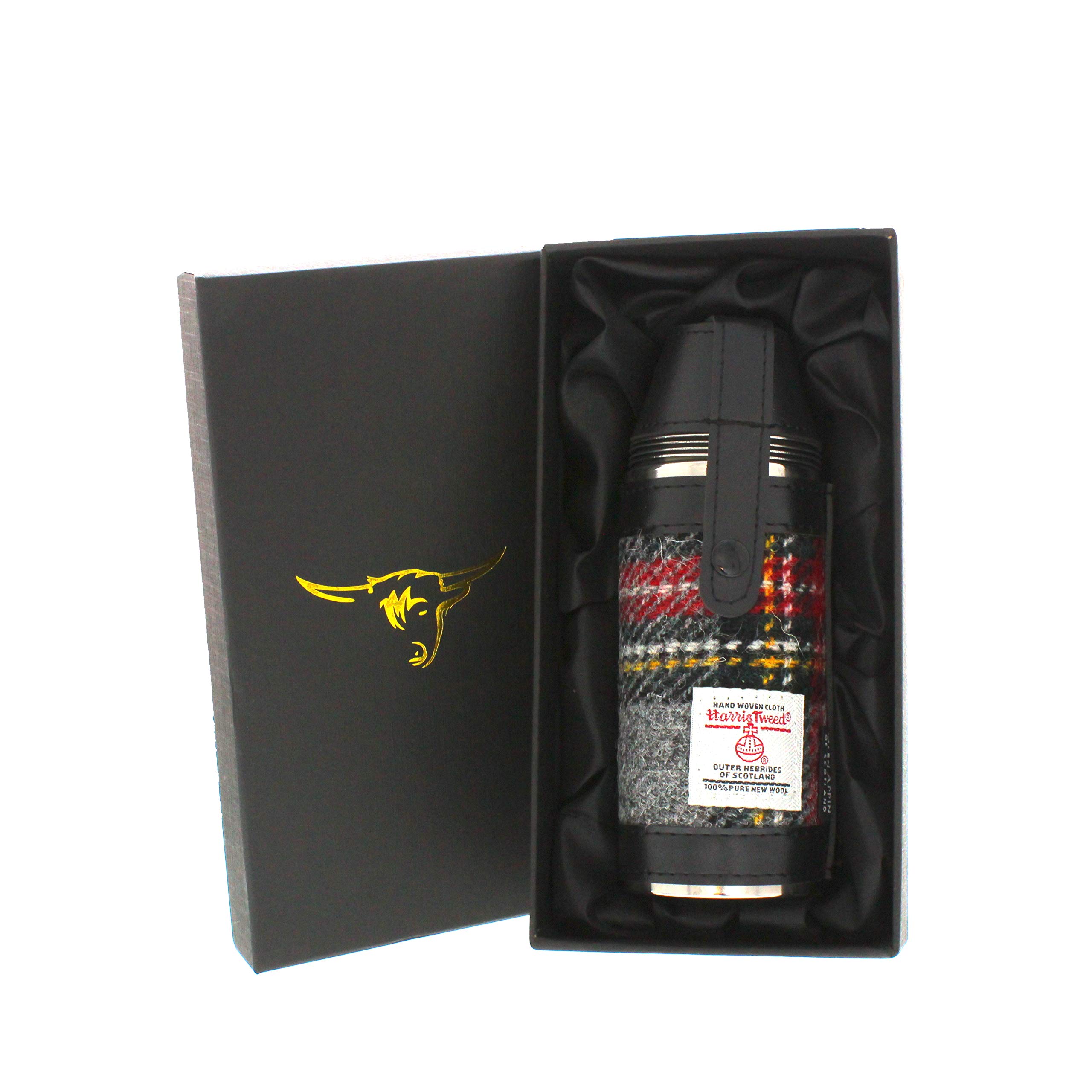 Glen Appin Fiaschetta In Acciaio Inox Con Motivo Mucca Delle Highland (118 Ml) - Regalo Scozzese In Scatola Regalo