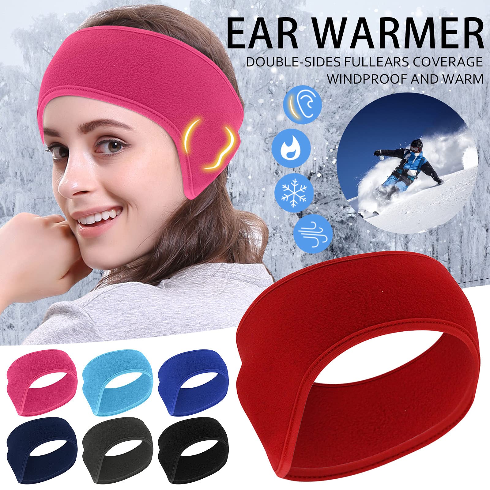 Ear Cover Headband For Winter JOEYOUNG Fleece Ear Warmers For Men