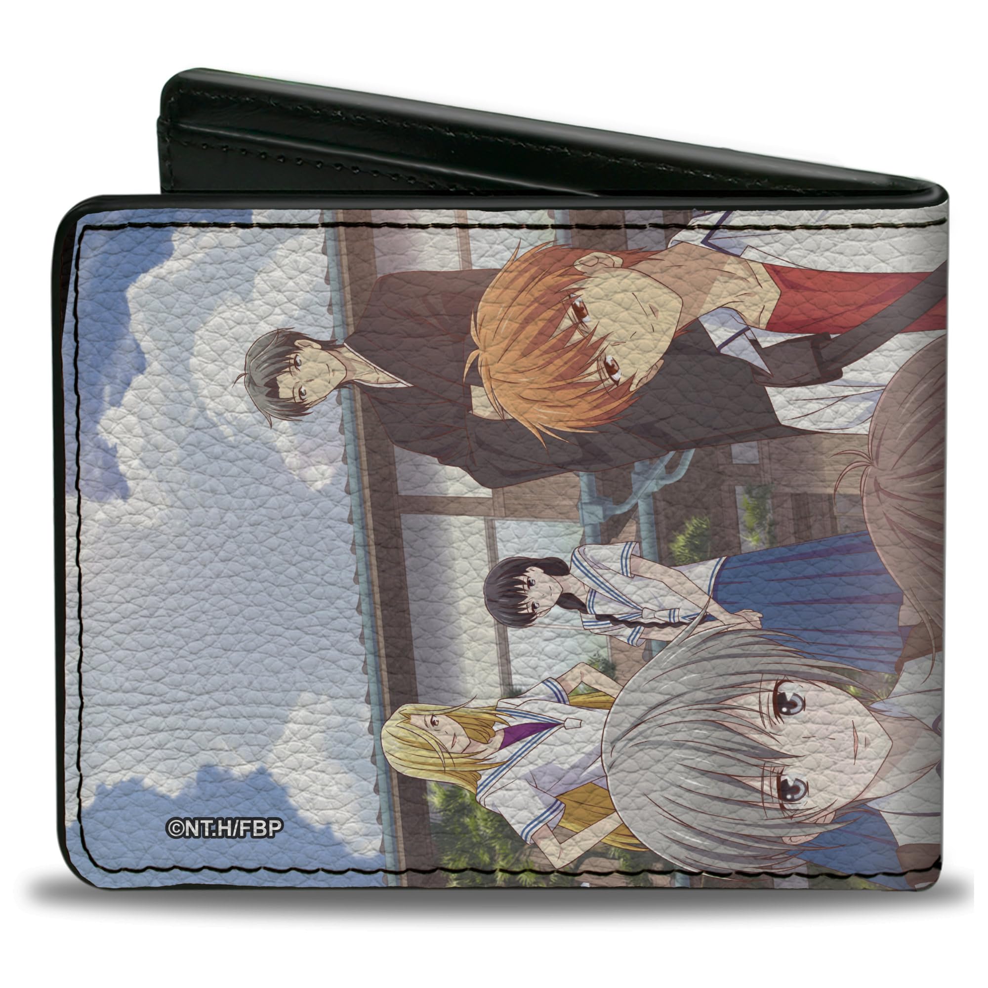 Crunchyroll Wallet, Bifold, Fruits Basket Season One Six Character Outdoor Group Pose, Vegan Leather