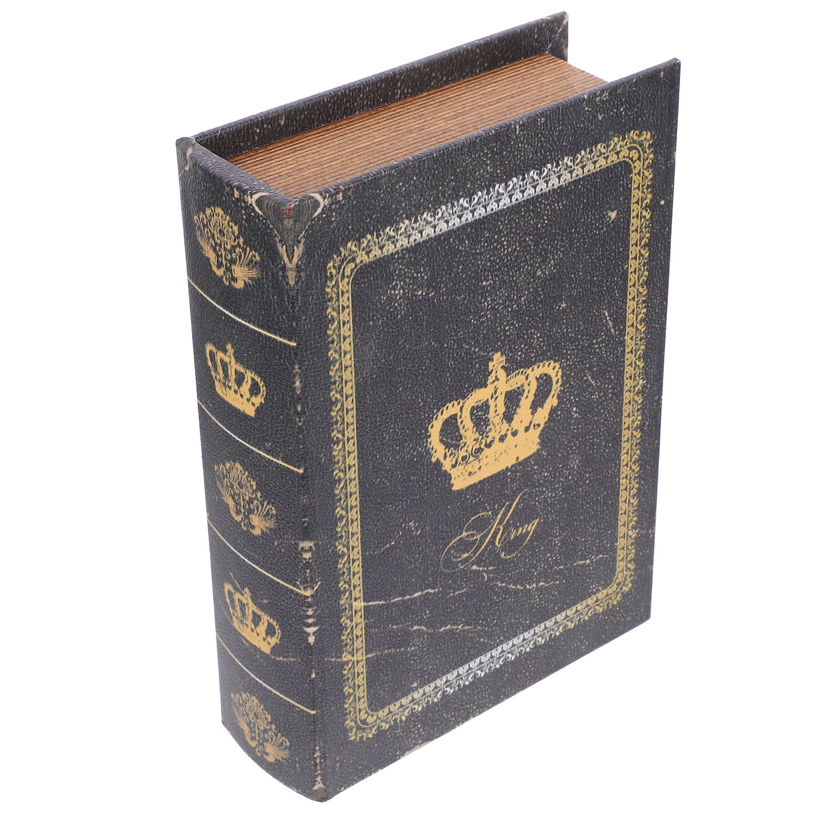 Boîte de rangement livre en bois pour salon et étagère