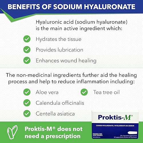Miniatura 3 de Supositorios rectales naturales, no esteroideos, con ácido hialurónico, para la curación del ano y el recto, en condiciones como hemorroides y