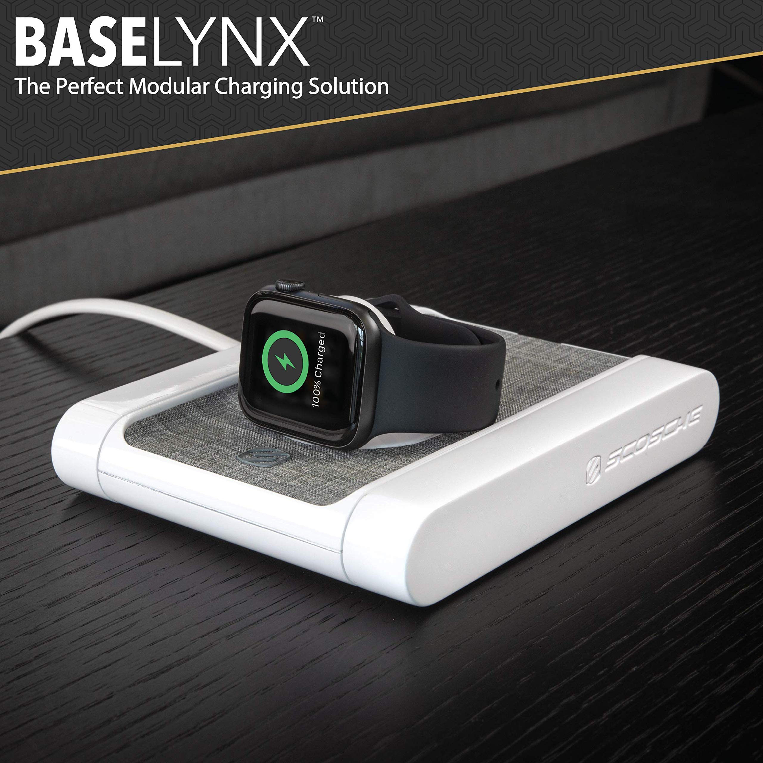 Scosche BLAW2WT-XTSP BaseLynx Watch Modular Apple Watch Charging Station,  White