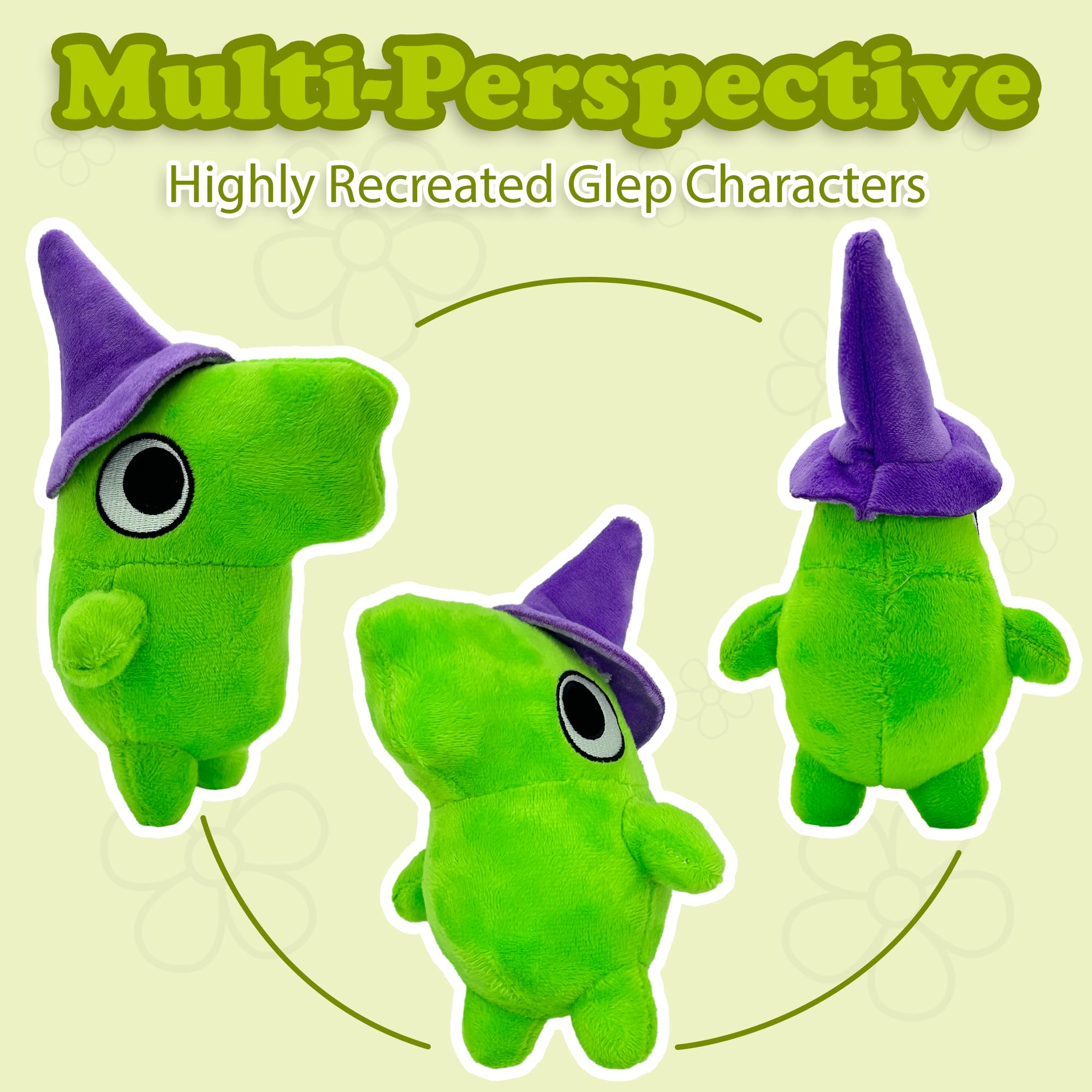 Gensly Friends Glep Plush Toy Green Monster Plush Doll with a Purple Cap Cartoon Soft Stuffed Plush Doll for Kids Gifts for Fans - Image 4