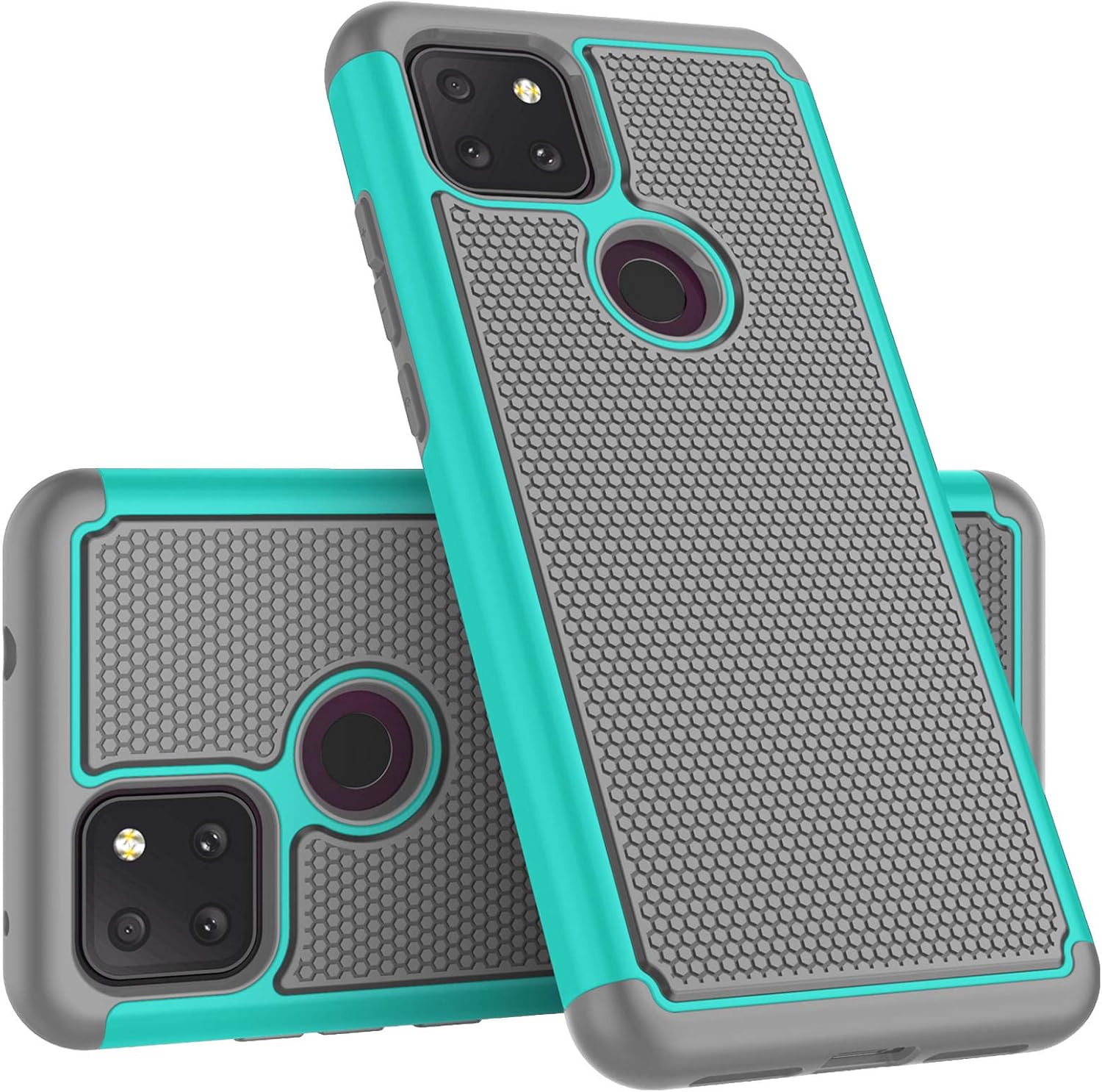 Tekcoo T-Mobile Revvl 5G Case, [5G Version] T-Mobile Revvl Cute Case, [Tmajor] Shock Absorbing [Turquoise] Rubber Silicone & Plastic Scratch Resistant Bumper Grip Rugged Sturdy Hard Phone Cases Cover