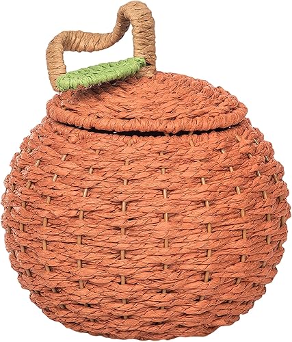 C&F Home Calabaza tejida a mano dulce dulce dulce contenedor naranja