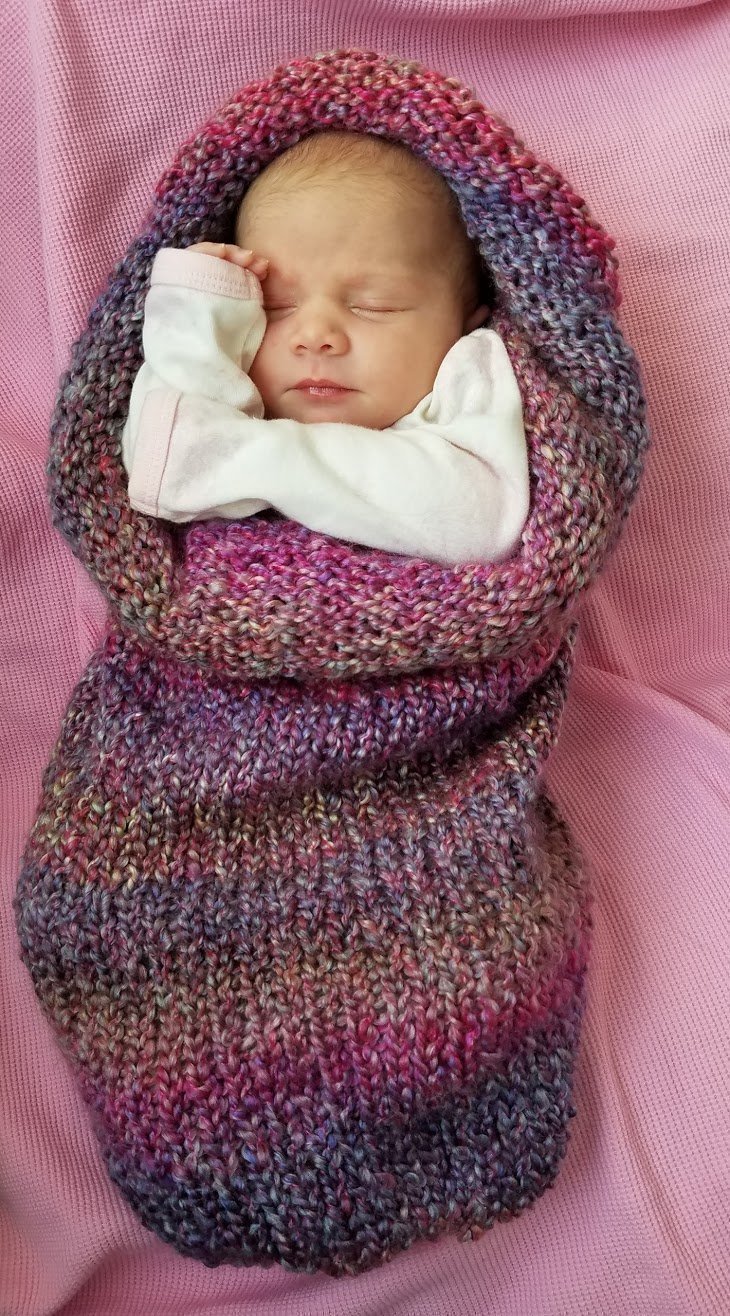 Knitted Newborn Baby Cocoon, Baby Swaddle Blanket, Newborn Photo Prop