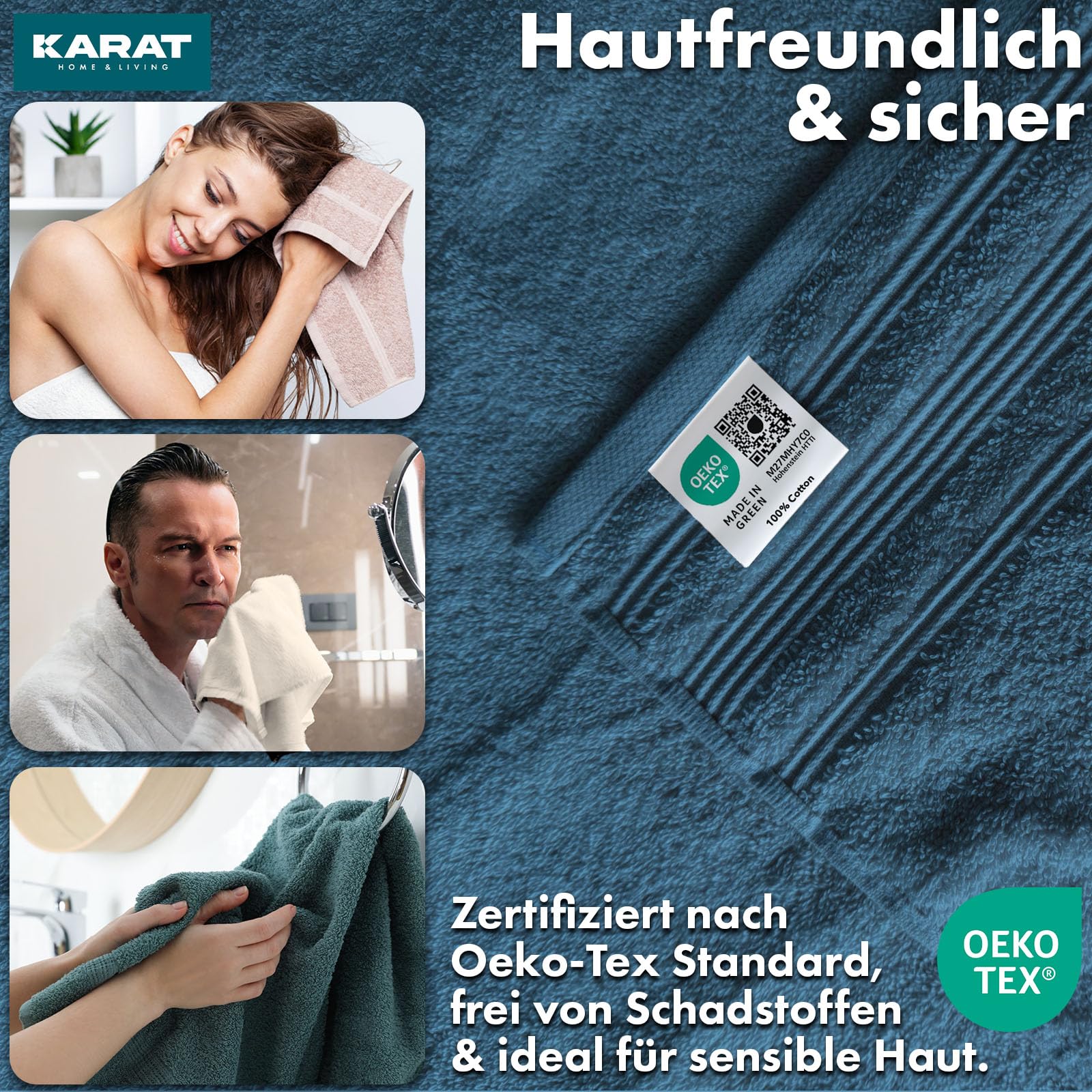 KARAT Lot de 10 serviettes de toilette en tissu éponge - 30 x 30 cm - 100 % coton - Certifié Oeko-Tex 100 - Blanc KARAT Lot de 10 serviettes de toilette en tissu éponge - 30 x 30 cm - 100 % coton - Certifié Oeko-Tex 100 - Blanc