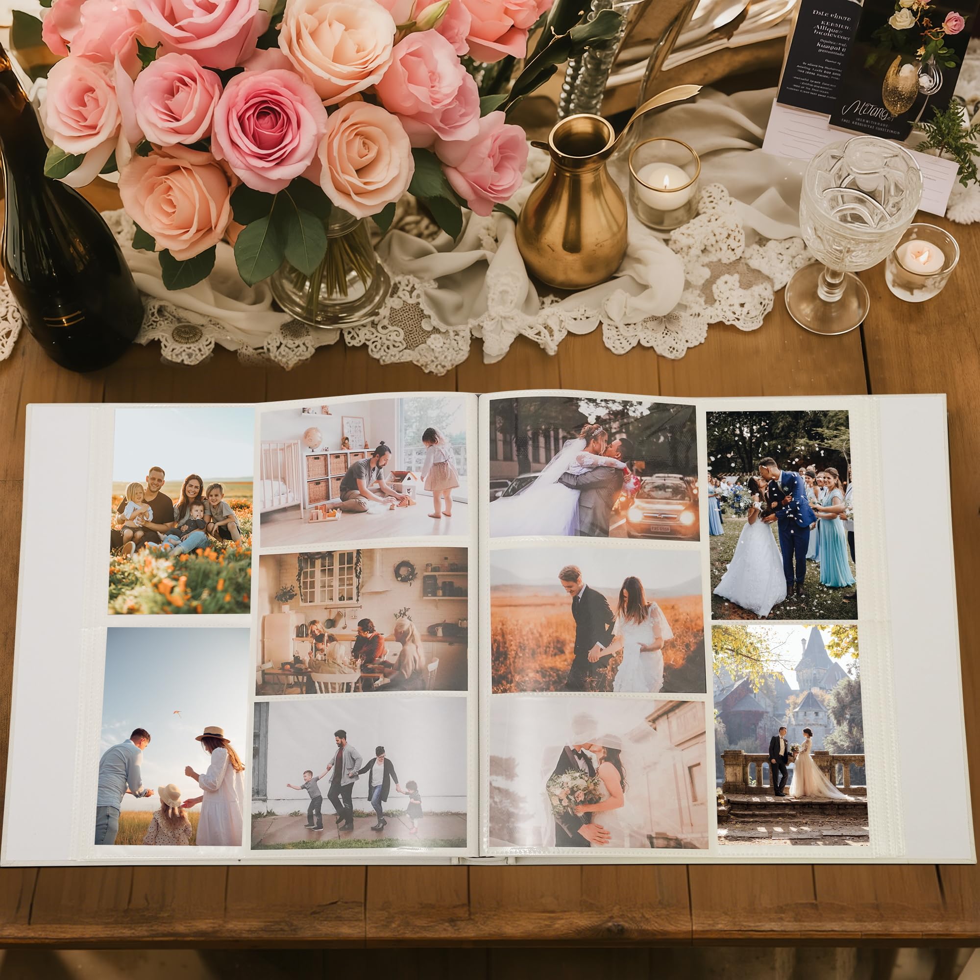 Album fotografico 10 x 15 cm, 500 foto per pagina, 500 tasche, album fotografico da 10 x 15 cm, copertina in tessuto di lino, grande album fotografico per ricordi di matrimonio e famiglia