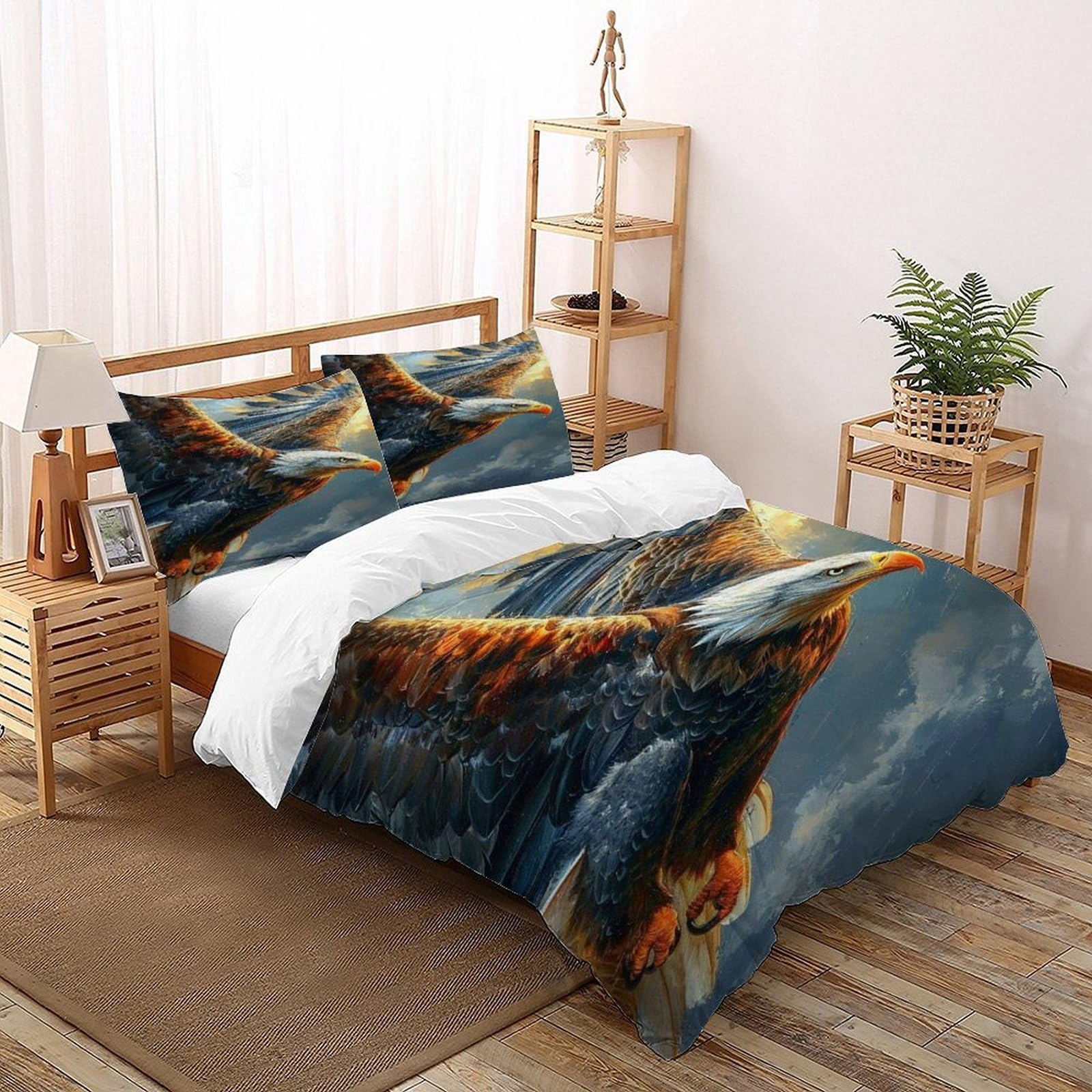 Housse de couette aigle 3D Ciel d'aigle pour une chambre nature