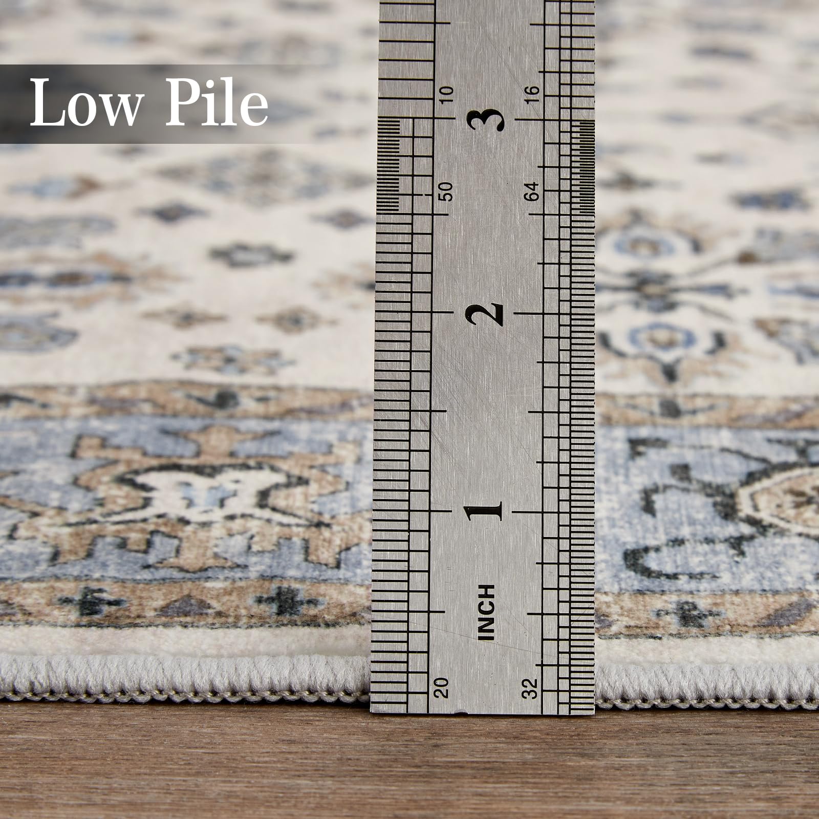 CIBTYHOH Washable Rug Rugs Living Room Carpet for Bedroom Vintage-Inspired Area Rug - Classic Floral Pattern,80 * 150 CM - Image 2