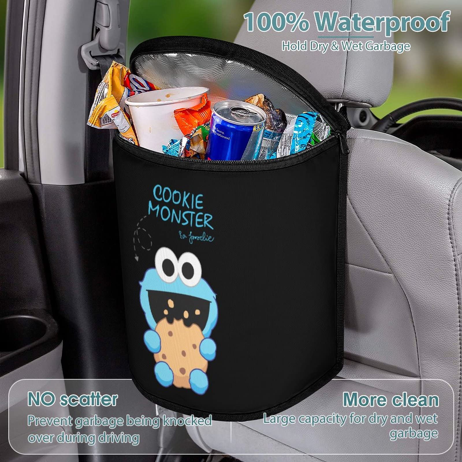 Amazon.co.jp: 車用ゴミ箱 セサミストリート クッキーモンスター 車用