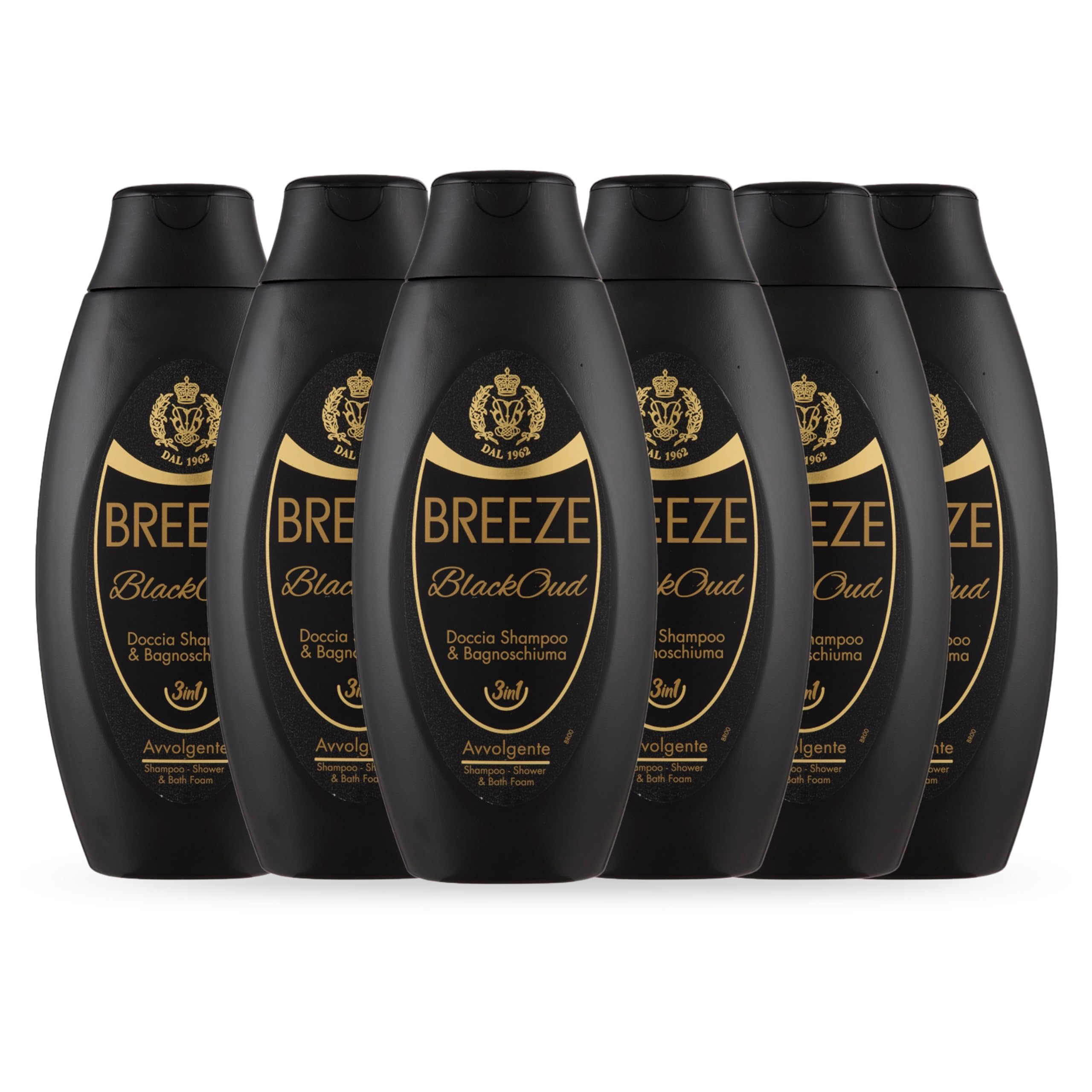 BREEZE | Doccia Shampoo e Bagnoschiuma BlackOud, 6x400 ml