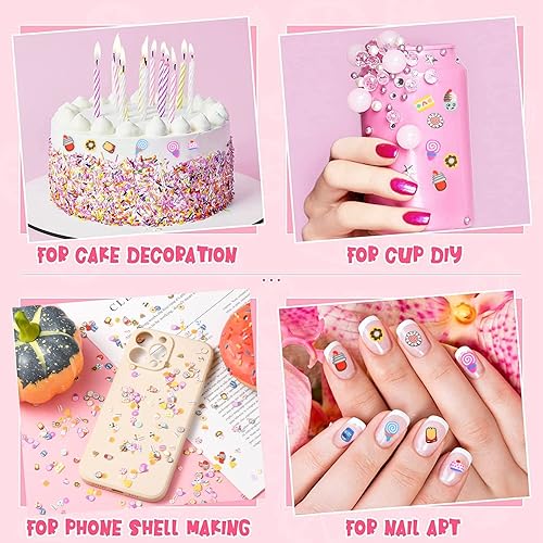 Miniatura 4 de DanLingJewelry Aproximadamente 3000 piezas de cobachones de arcilla de comida, hechos a mano, arcilla polimérica, alimentos, postres, bebidas,