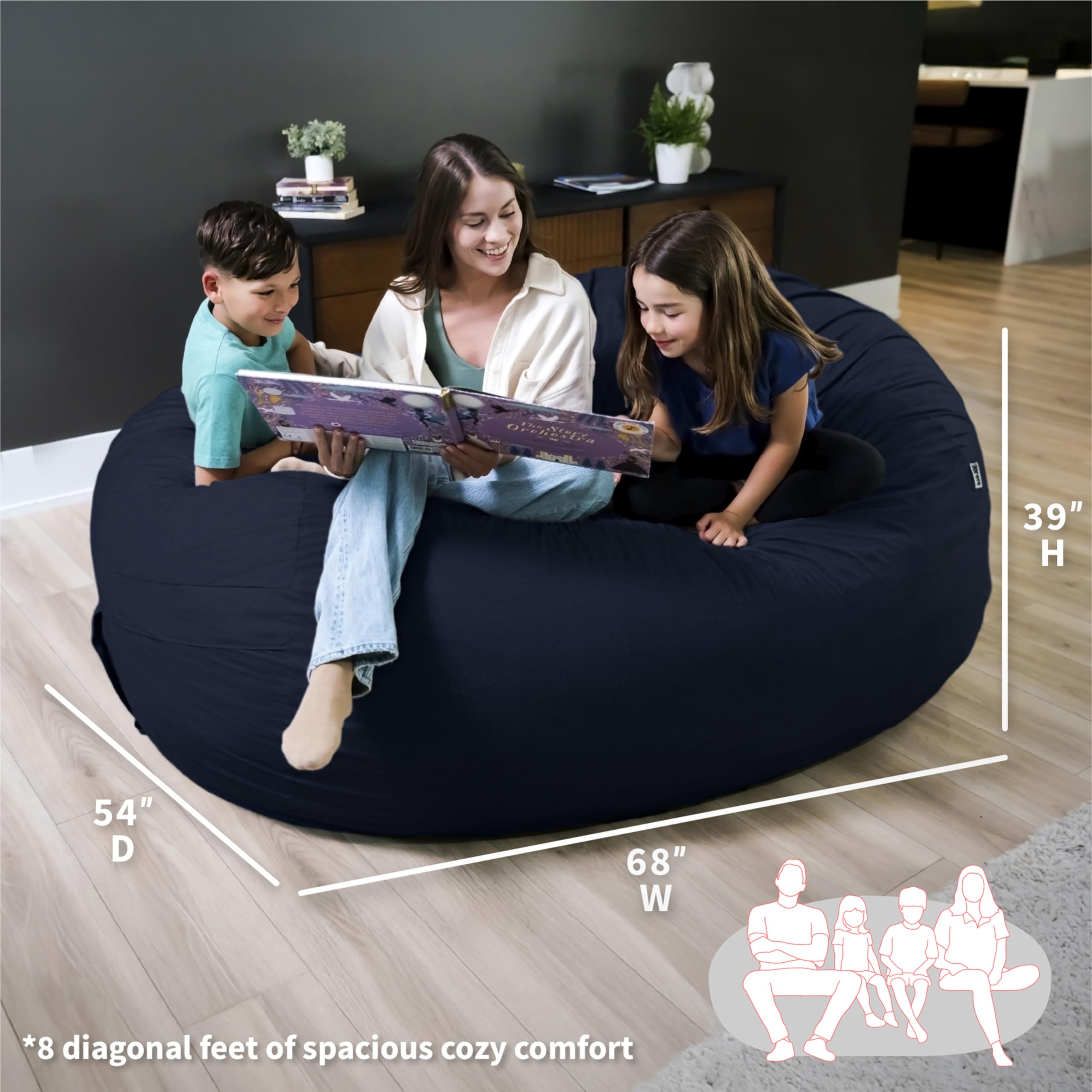 Amazon.com: Big Joe Fuf 7Ft Cover Only Machine Washable, Cobalt