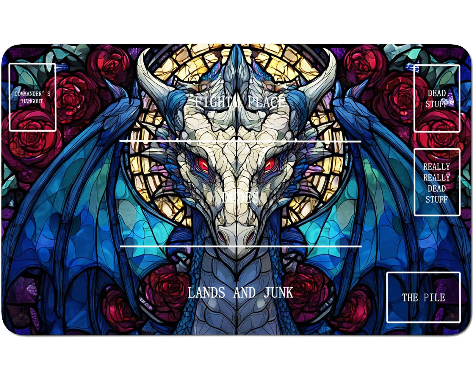 RWUTYTIUL for MTG Card Playmat 24 X 14 Inch with B Zone, Stitched Play Mat for Commander Board TCG RPG CCG Game Desktop Tablet Mouse Pad for Playing Accessories, Glass Faucet