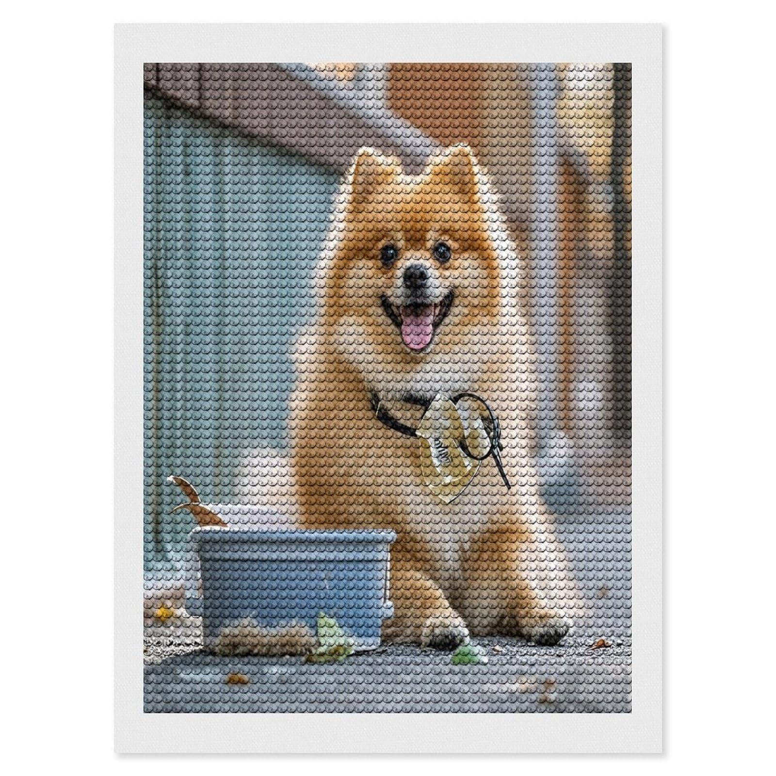 FekiLoot Short-haired Pomeranian Dog Diamond Painting Kits for Adults Round Paint with Diamonds Pictures Gem Art Painting Kits Personalized Diamond Art Full Drill for Beginners Home Wall Decor
