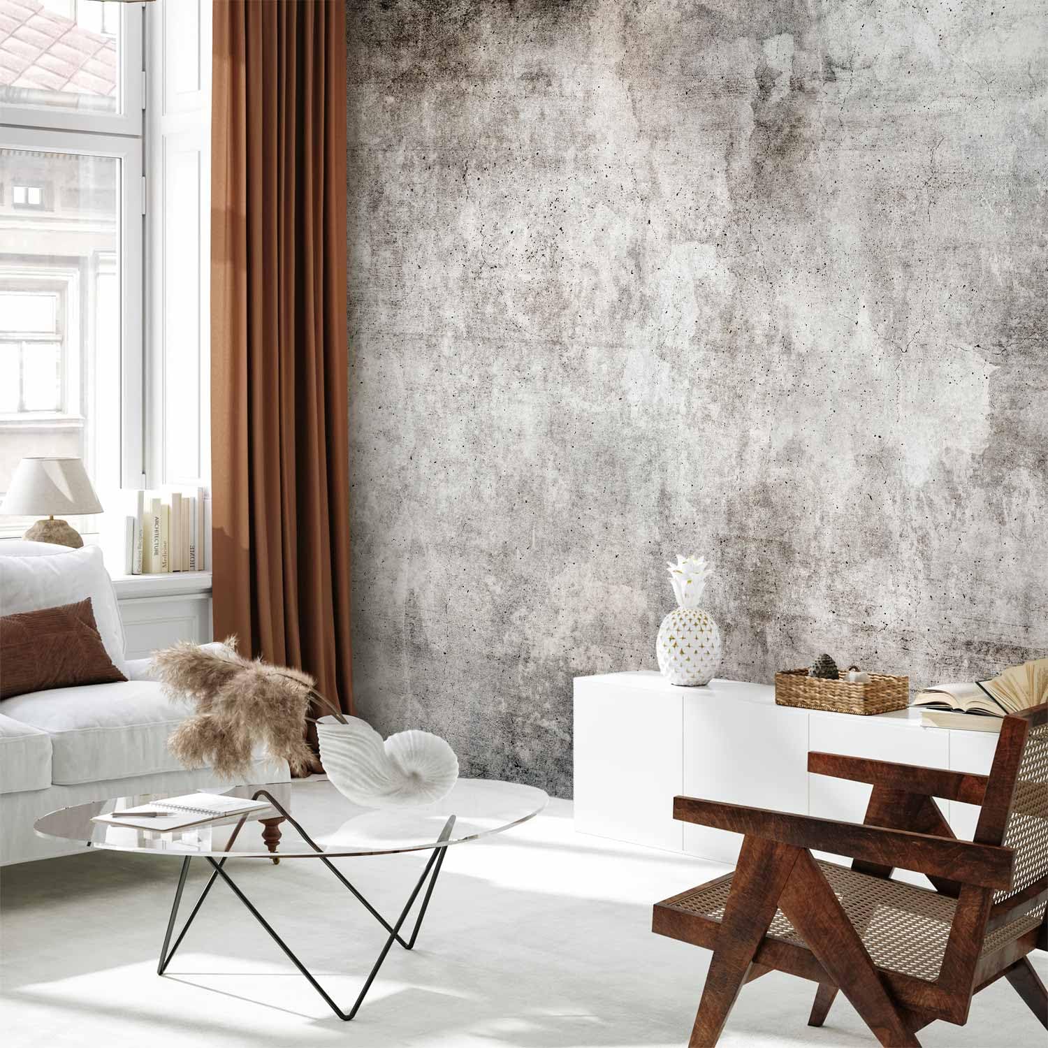 murando - Fototapete Vlies Betonoptik, 400x280 cm, Schlafzimmer, Wohnzimmer | Full HD Druck, 3D-Effekt, lichtbeständige Farben, ideal fürs Wohn- oder Schlafzimmer, schnelle Montage, lichtbeständig, edel