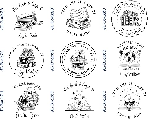 Miniatura 5 de Sello de libro personalizado en relieve - de The Library of -  Sello de estampado de libro  Grabado personalizado  Estampado de libros  Sello