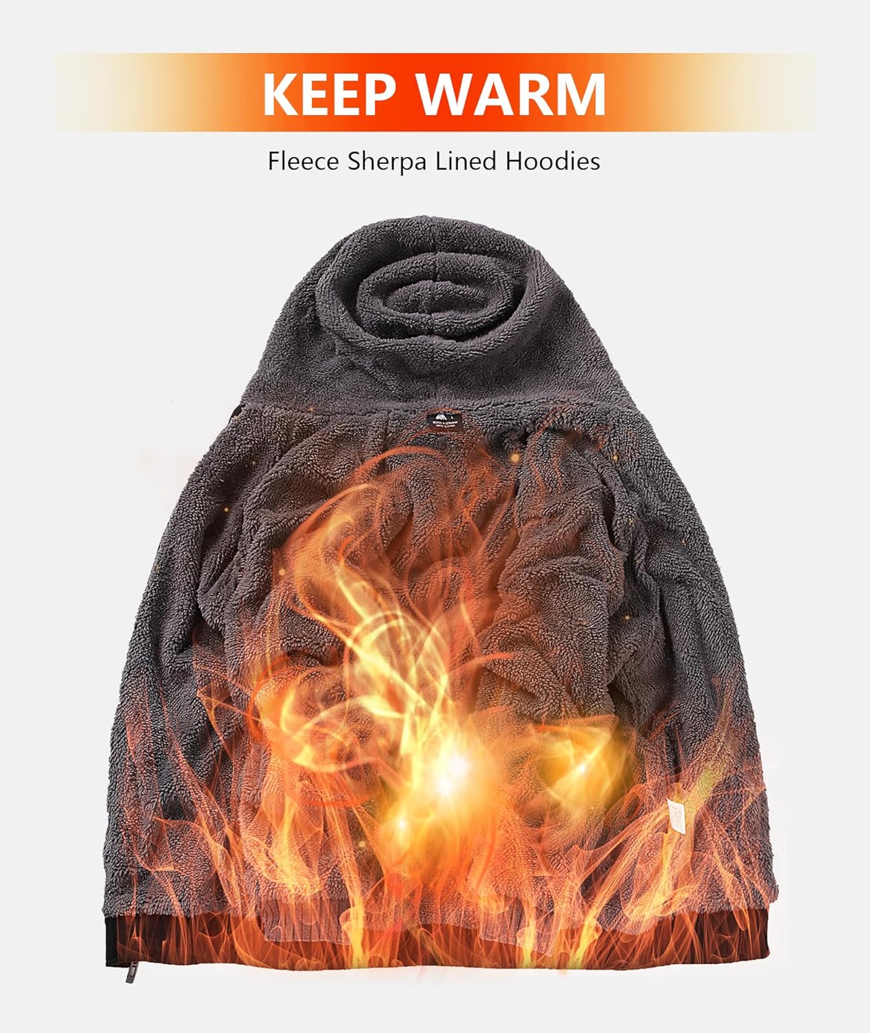 ZITY Men's Zip Up Hoodie Heavyweight Winter Sweatshirt Fleece Sherpa Lined Warm Jacket - Image 4