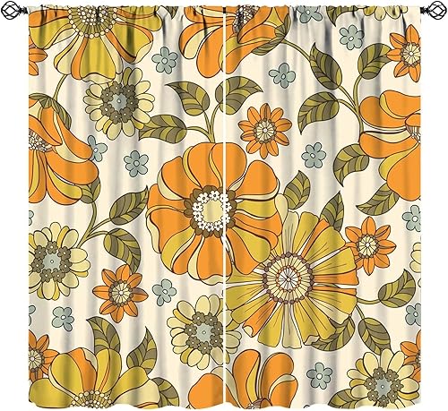 Miniatura 19 de Cortinas estéticas de tablero de ajedrez verde salvia de los años 70, lindas cortinas retro bohemias, abstractas, onduladas, con dobladillo