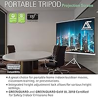 Vista 6 de Akia Screens 100 Inch Projector Screen with Stand, 4:3 HD, Tripod Pull-Up Portable Screen, 1.1 Gain, Wrinkle-Free, Indoor Outdoor, AK-T100SB1.