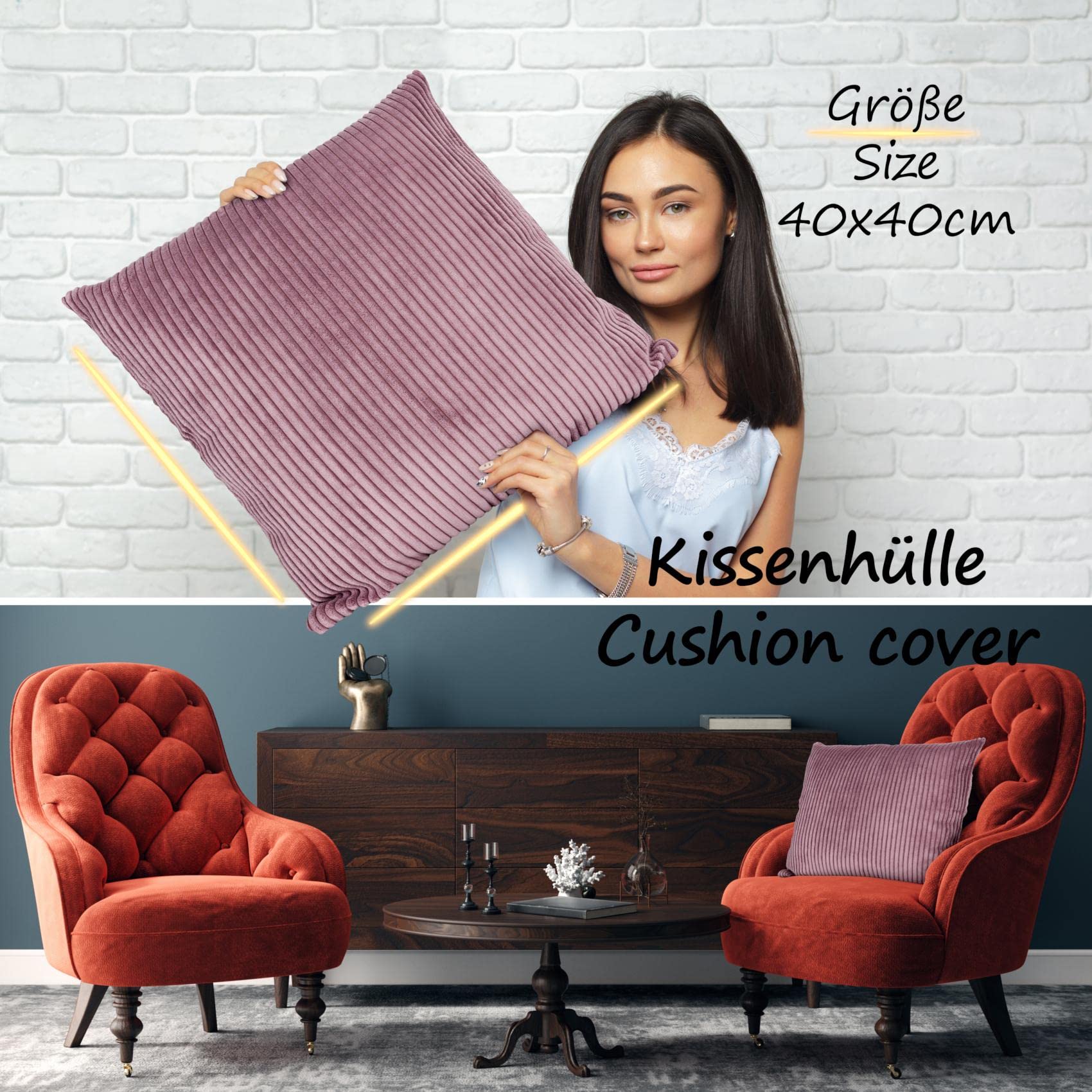 Topfinel Federe De Cuscini 35x35cm In Velluto A Coste Divano - Foto 11