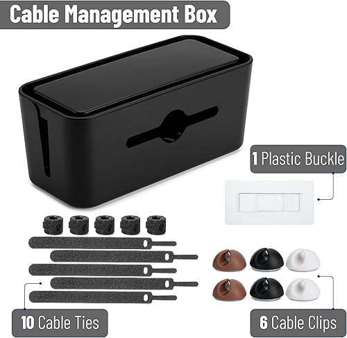 Miniatura 2 de Bates - Caja de organización de cables, mediana, caja organizadora de cables, caja organizadora de cables, organizador de cajas de cables, caja de