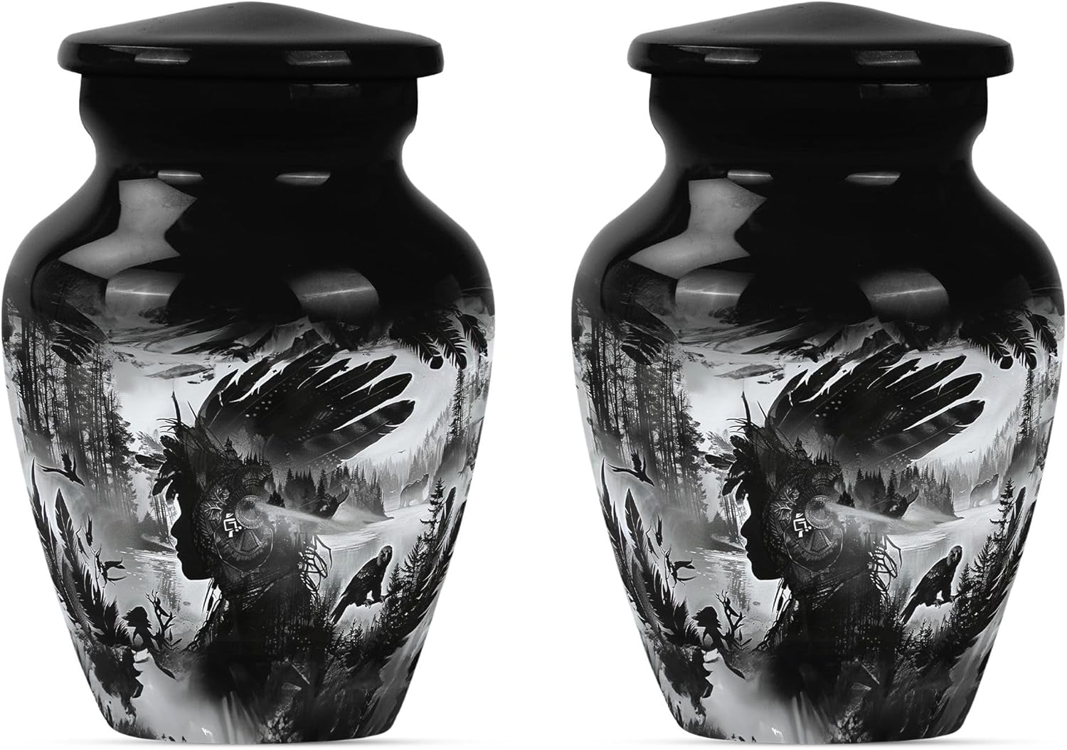 Native American Mini Urns for Human Ashes - Cremation Keepsakes - Urn for Dad - Urns for Ashes Adult Female Mom & Male - 3 Inch Pack