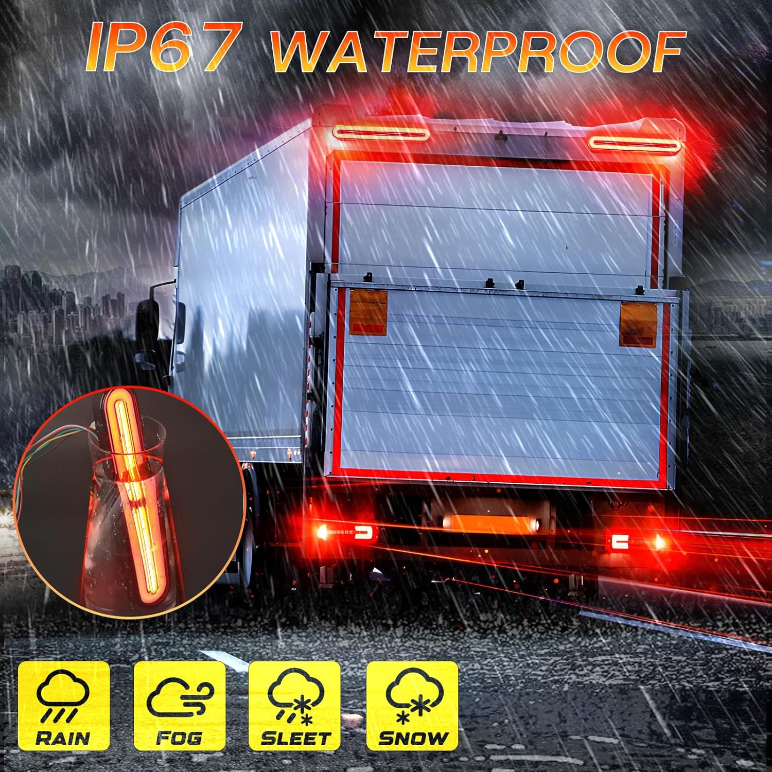 Alopee 9" 3-in-1 Universal LED Trailer Tail Lights with Sequential Turn Signal 10V-30V Rear Brake Lights Bar Assembly IP67 Waterproof for Marine Boat Utility Trailer Truck Golf Cart Pickup, 2PCS