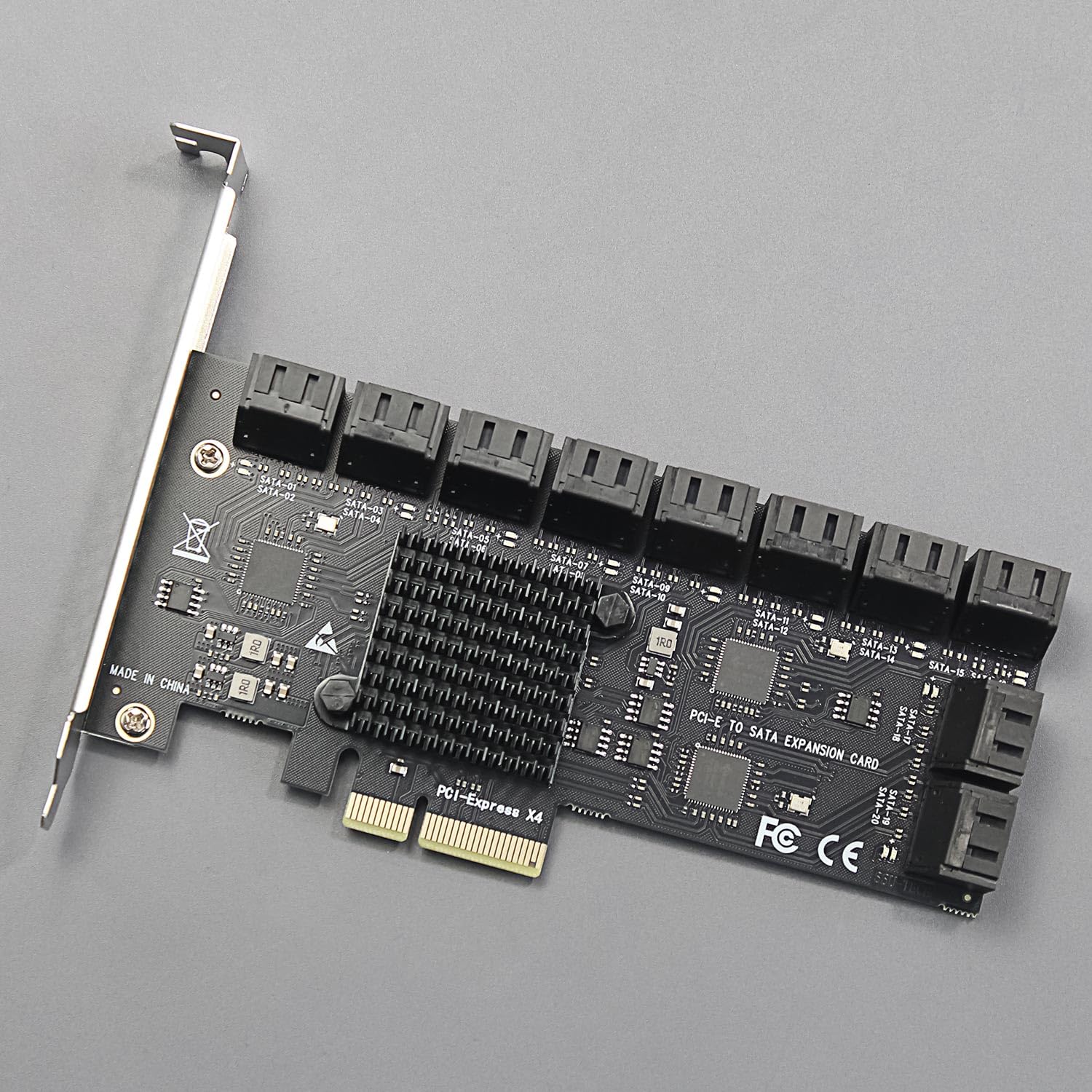 GLOTRENDS SA3220 20-Port PCIe X4 SATA Erweiterungskarte, Kompatibel mit Windows, Linux, Mac OS, NAS