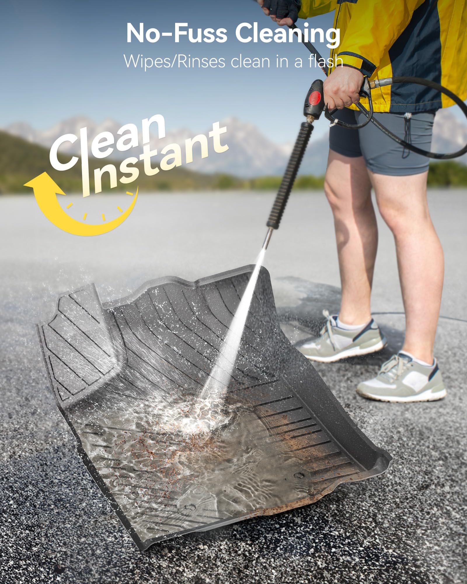 3W Floor Mats Fit Toyota Tacoma 2016-2023 Only for Double Cab and Automatic TPE All Weather Custom Fit — view 6