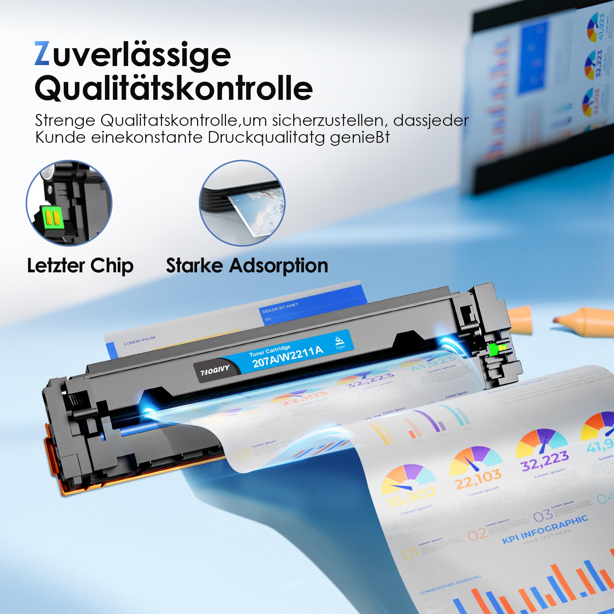 207A MFP M283fdw Kompatibel für HP 207X Schwarz Toner Mit Chip Multipack | Kompatibel für HP Color LaserJet Pro MFP M282nw M283fdn M255nw W2210A W2211A W2212A W2213A Toner Schwarz Cyan Gelb Magenta