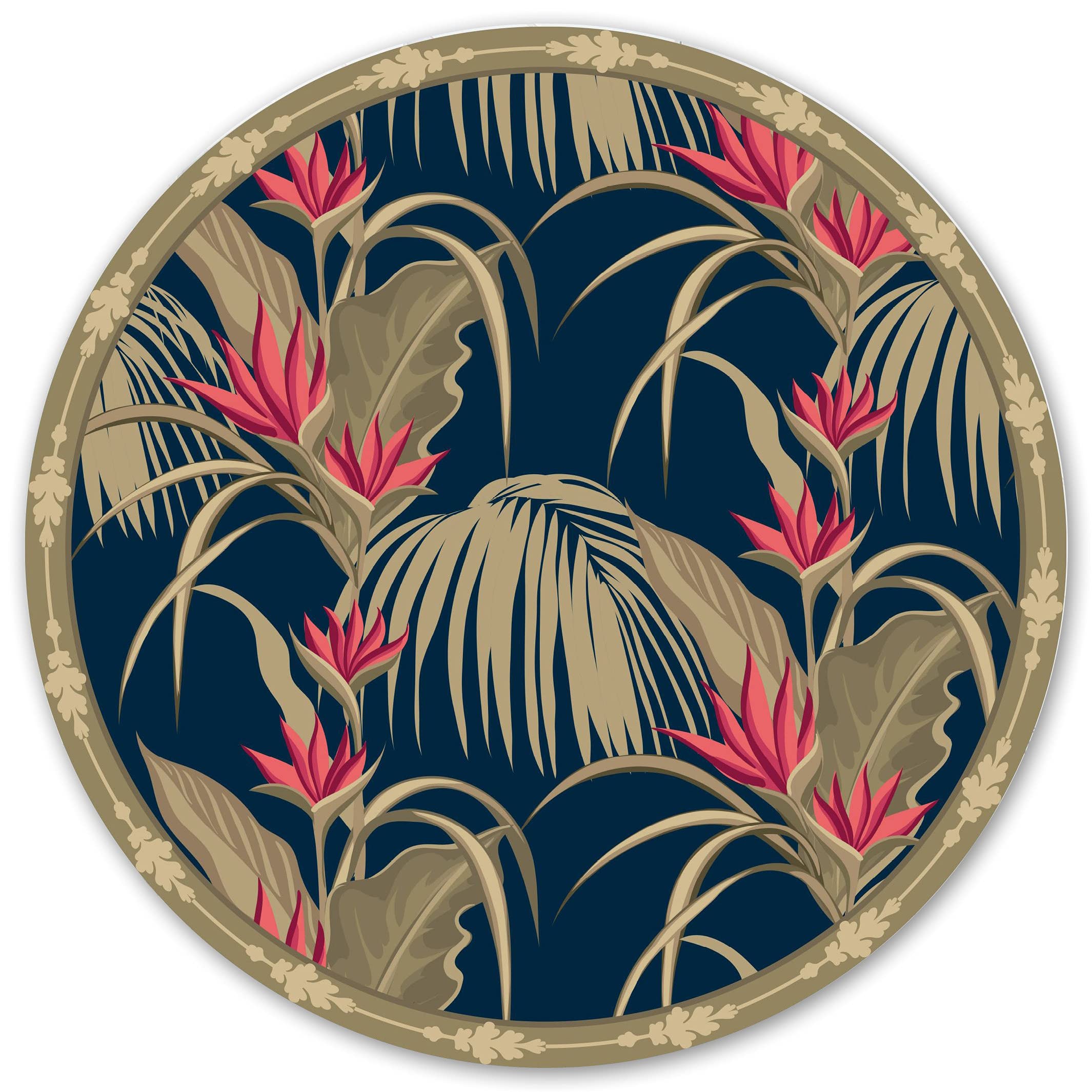 Tapis en vinyle 70 cm PVC lino grand rond tapis de cuisine salle de bain