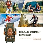 Bseash 70L (65+5) Waterproof Hiking Camping Backpack with Rain Cover, Outdoor Sport Travel Daypack for Climbing Touring