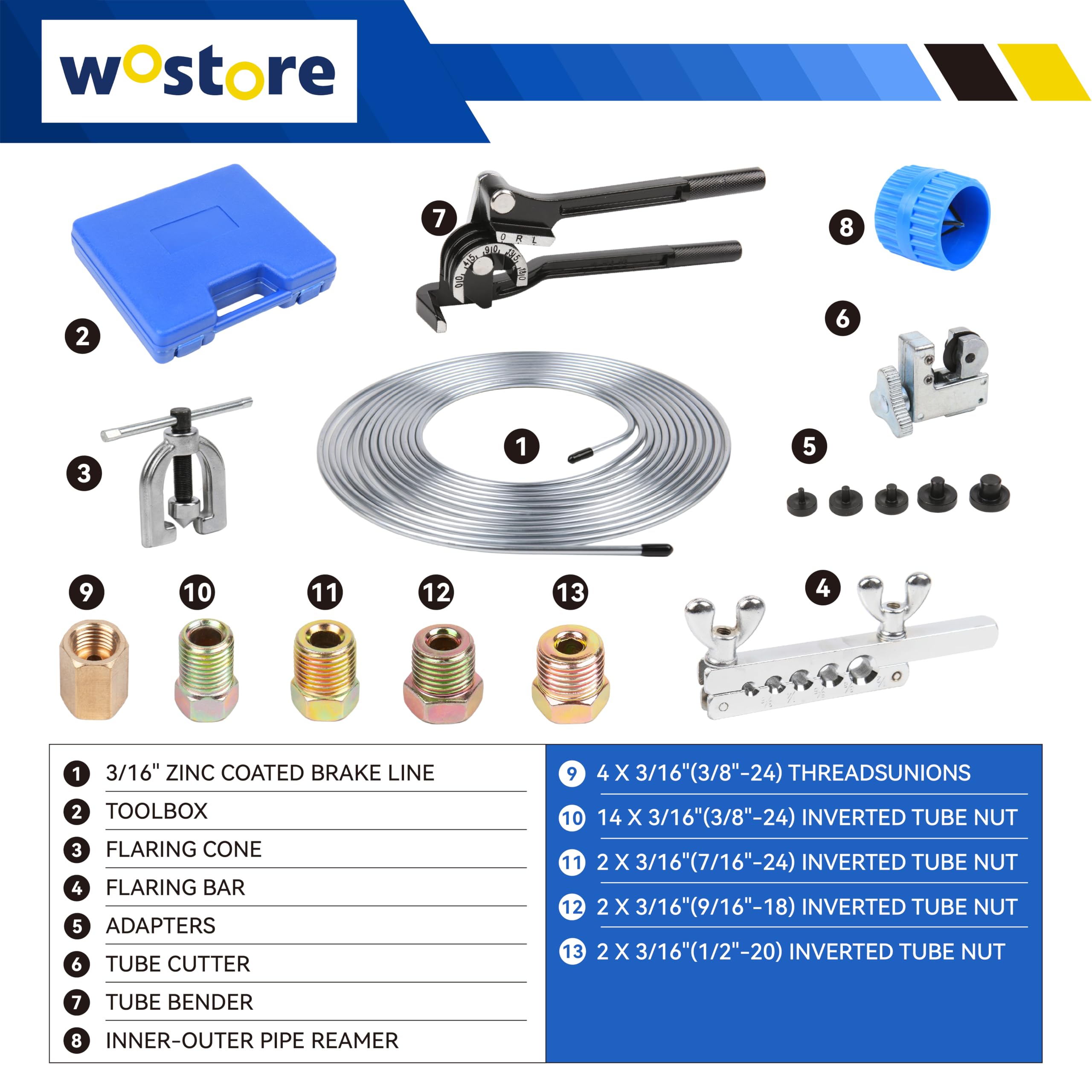 Wostore Tuyau de frein avec câble de frein de 7,6 m de diamètre 4,75 mm, 24