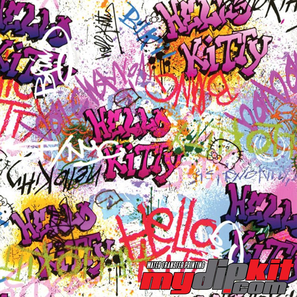 Water Transfer Printing Film - Hydrographic Film - Hydro Dipping - Hello Kitty Graffiti LL-121-A