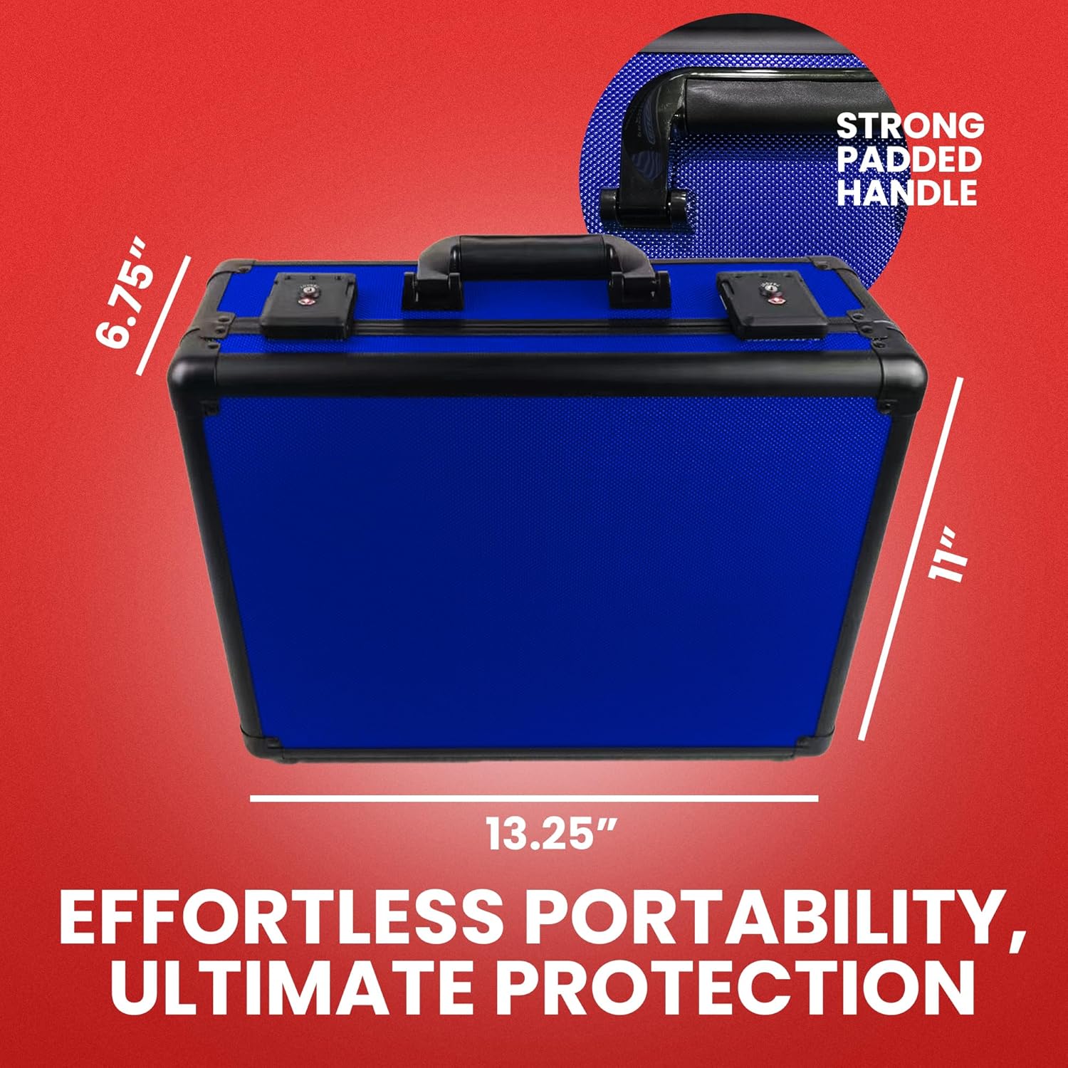 EVORETRO Graded Card Case Storage Box - PSA Slab Case Holds up to 90 PSA Cards Also Fits Top Loaders, BGS, CSG, One Touch, Sports & Trading Cards - 3 Rows Graded Card Storage Box with TSA Lock (Blue)