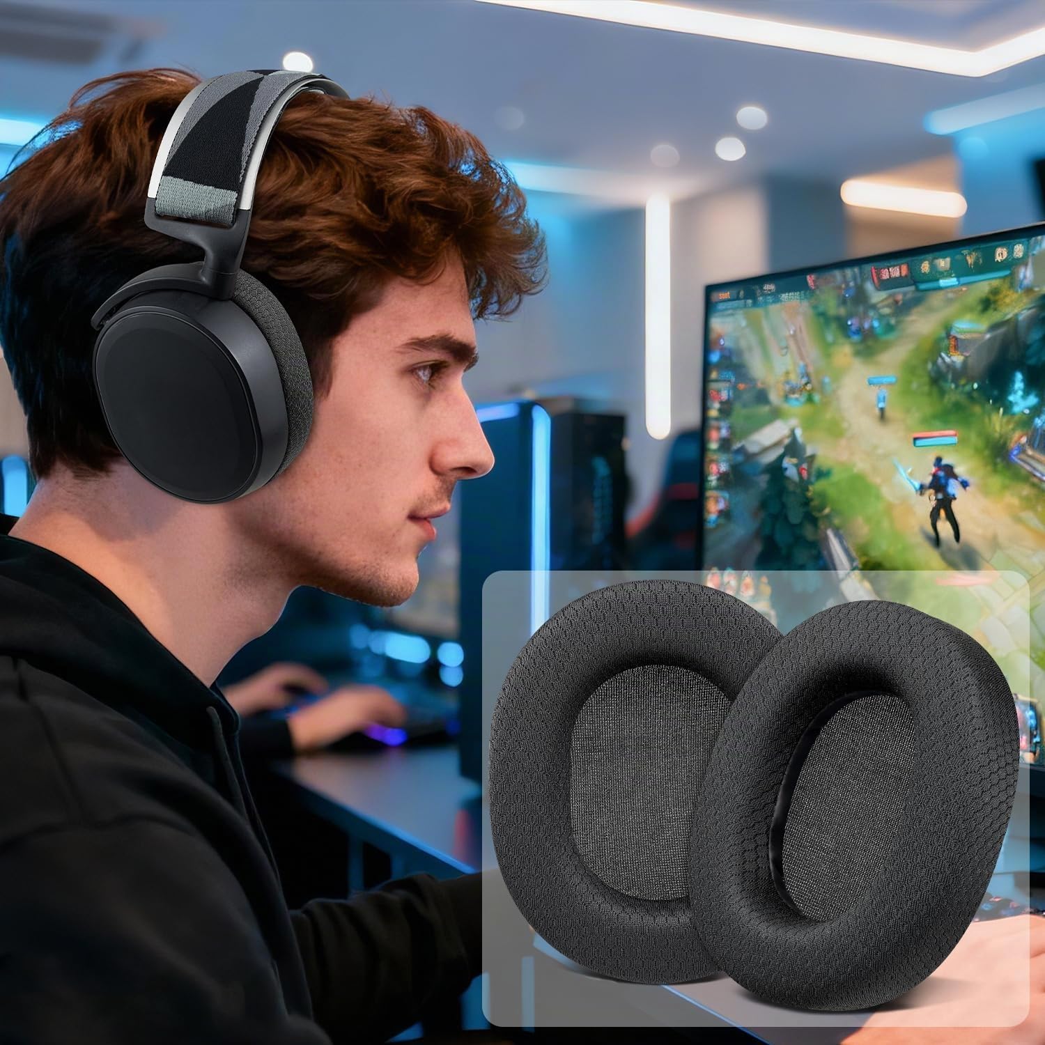 SOULWIT Mousse Coussinets pour SteelSeries Arctis 1/3/5/7/7+/7P/7P+/7X/7X+/9/9X/Pro/Prime, Isolation Phonique