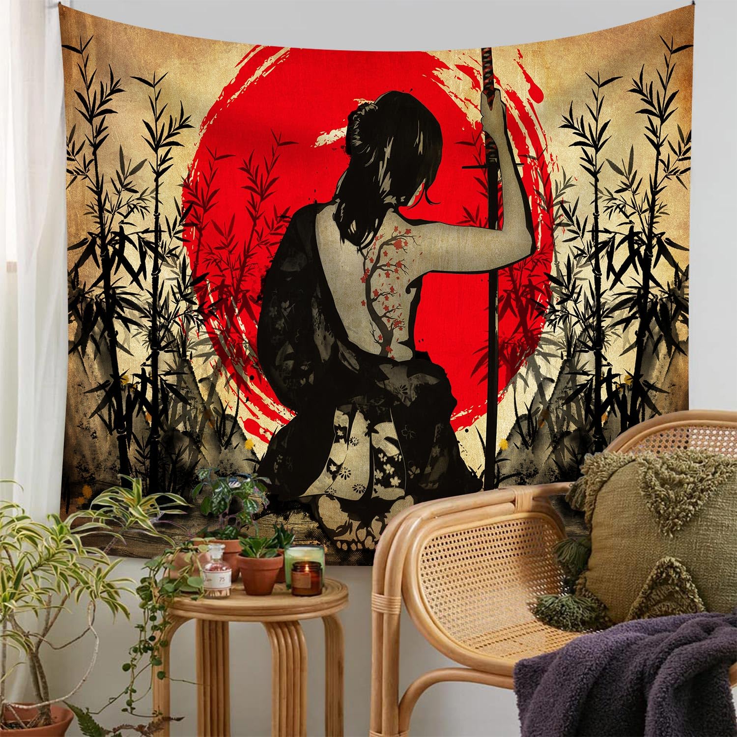 Ine Ive Tapisserie Samouraï Japonaise Pour Chambre à Coucher