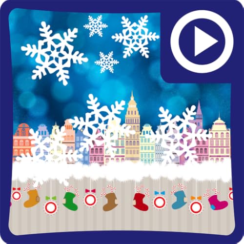 Christmas Snowfall in Town Live Wallpaper