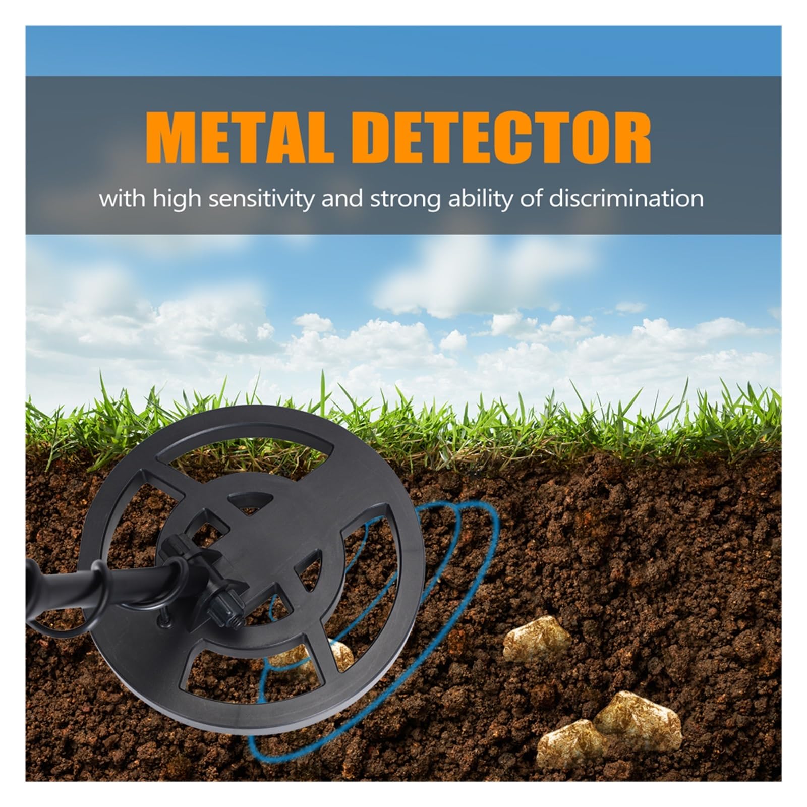 Metal Detector, GTX5030 Metal Detector Pinpointer Rilevatori di metalli sotterranei portatili Rilevatore ad alta sensibilità Tesoro for gioielli in oro