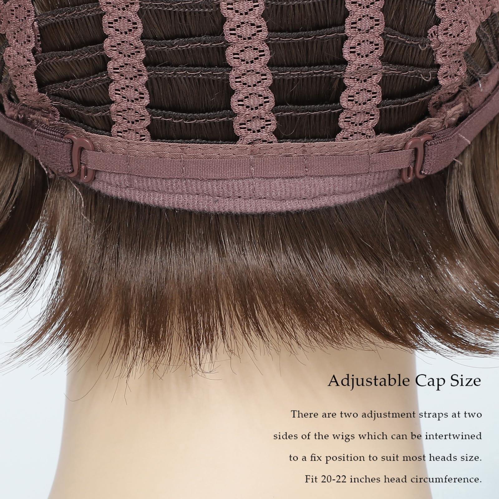 Yamel Brpwn Streaked Pixie Wig with Bangs for Daily Use or Cosplay Natural Straight Layered Synthetic Hair Short Wigs for Women Ladies - Image 4
